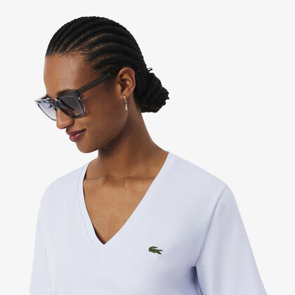 Relaxed Fit Soft Cotton V Neck T-shirt