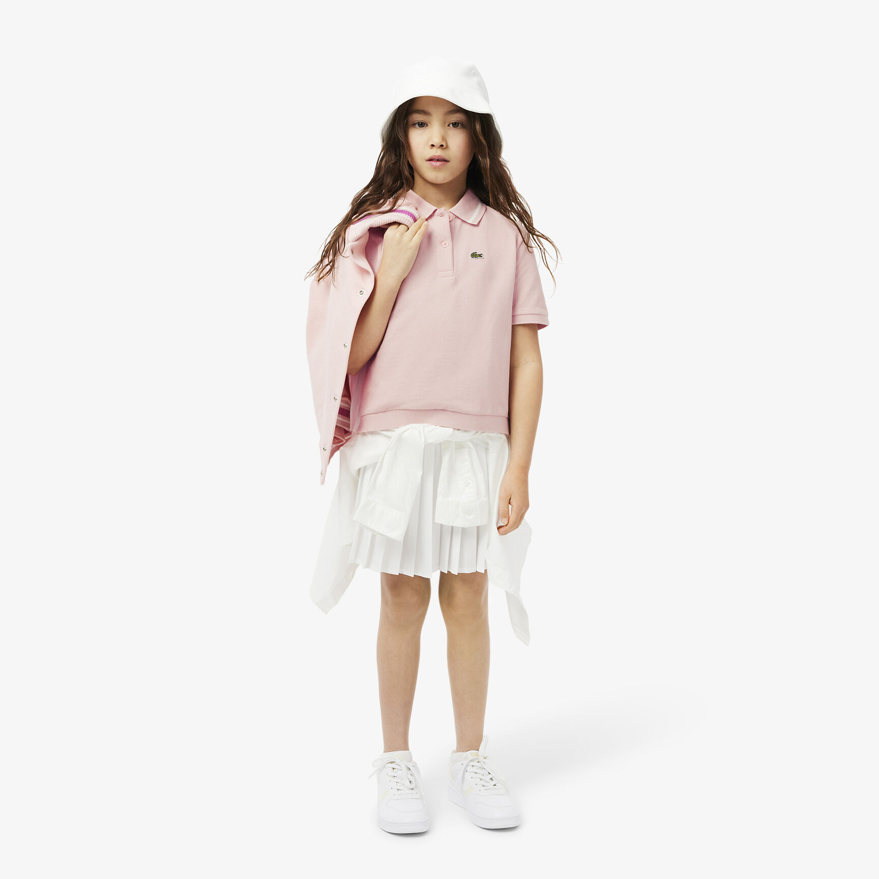 Pleat Back Petit Pique Polo Shirt
