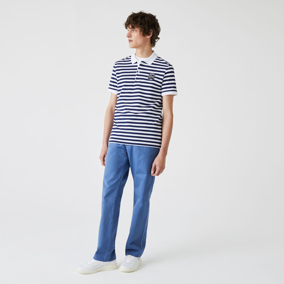 Men’s Lacoste Badge Regular Fit Striped Cotton Piqué Polo Men’s Lacoste Badge Regular Fit Striped Cotton Piqué Polo