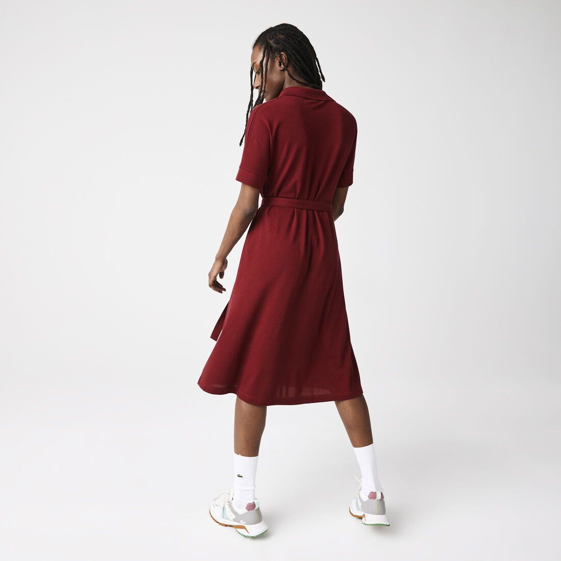 Women's Loose Fit V-neck Piqué Polo Dress Women's Loose Fit V-neck Piqué Polo Dress