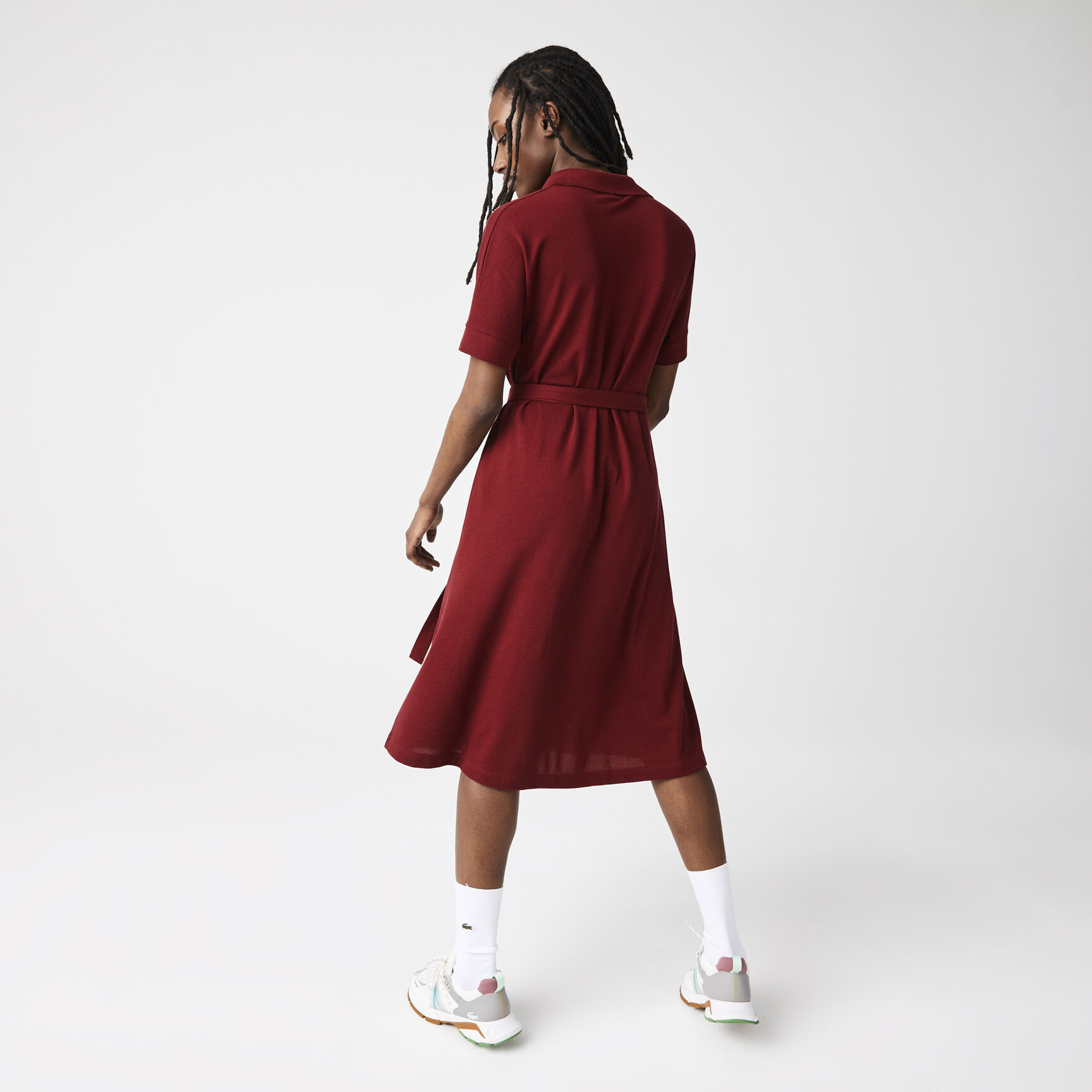 Women's Loose Fit V-neck Piqué Polo Dress Women's Loose Fit V-neck Piqué Polo Dress