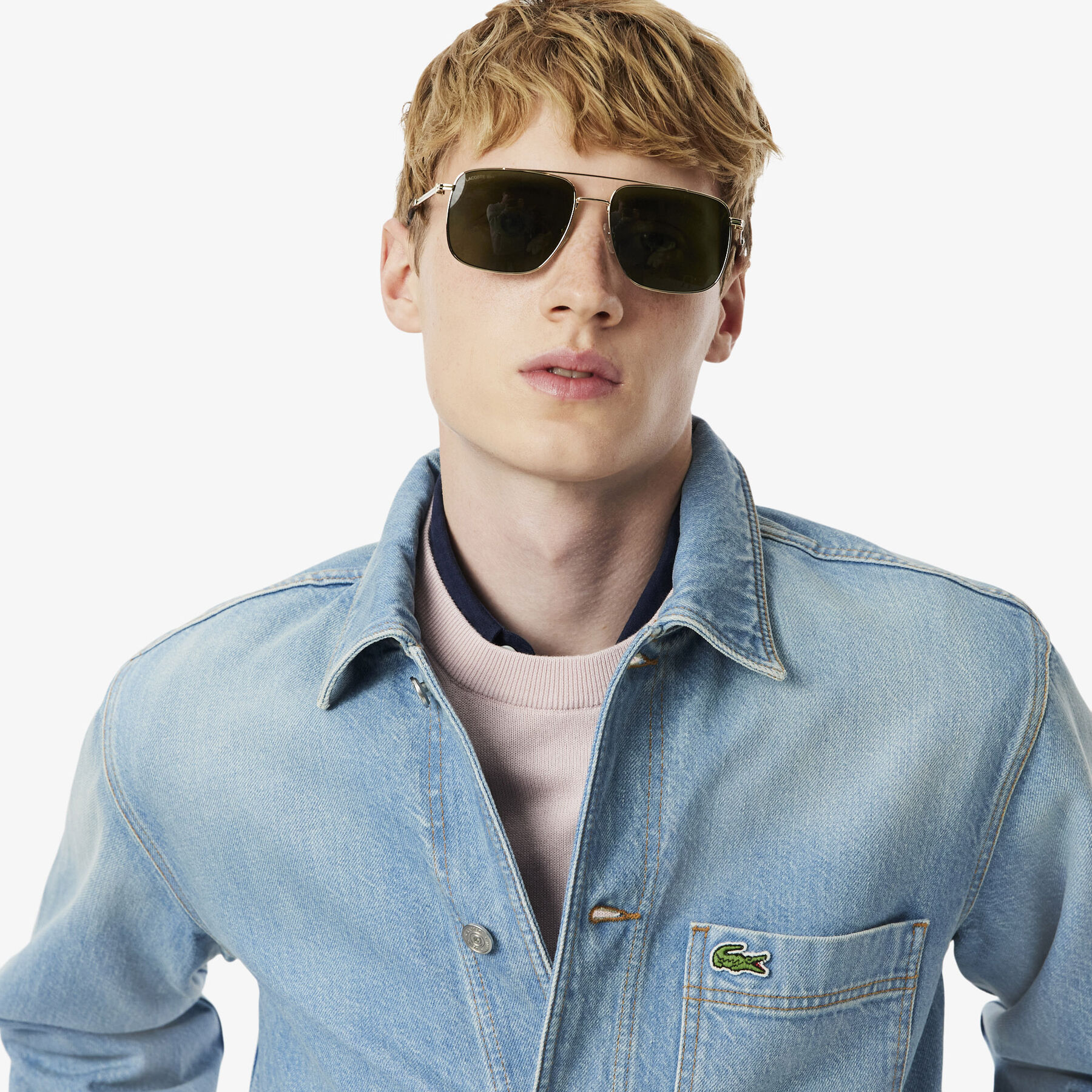 Heavy Cotton Denim Overshirt Jacket lacoste heavy cotton denim overshirt jacket