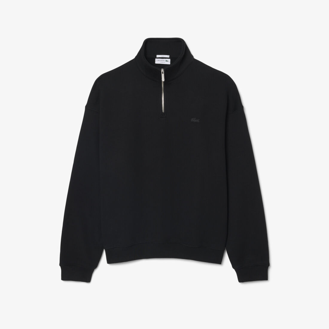lacoste heavy fleece zipper neck sweatshirt
