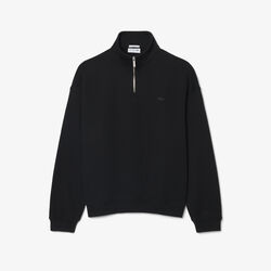 lacoste heavy fleece zipper neck sweatshirt