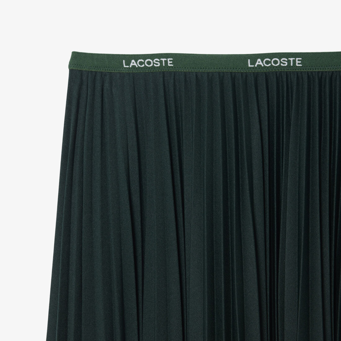 lacoste long pleated elasticated waist skirt