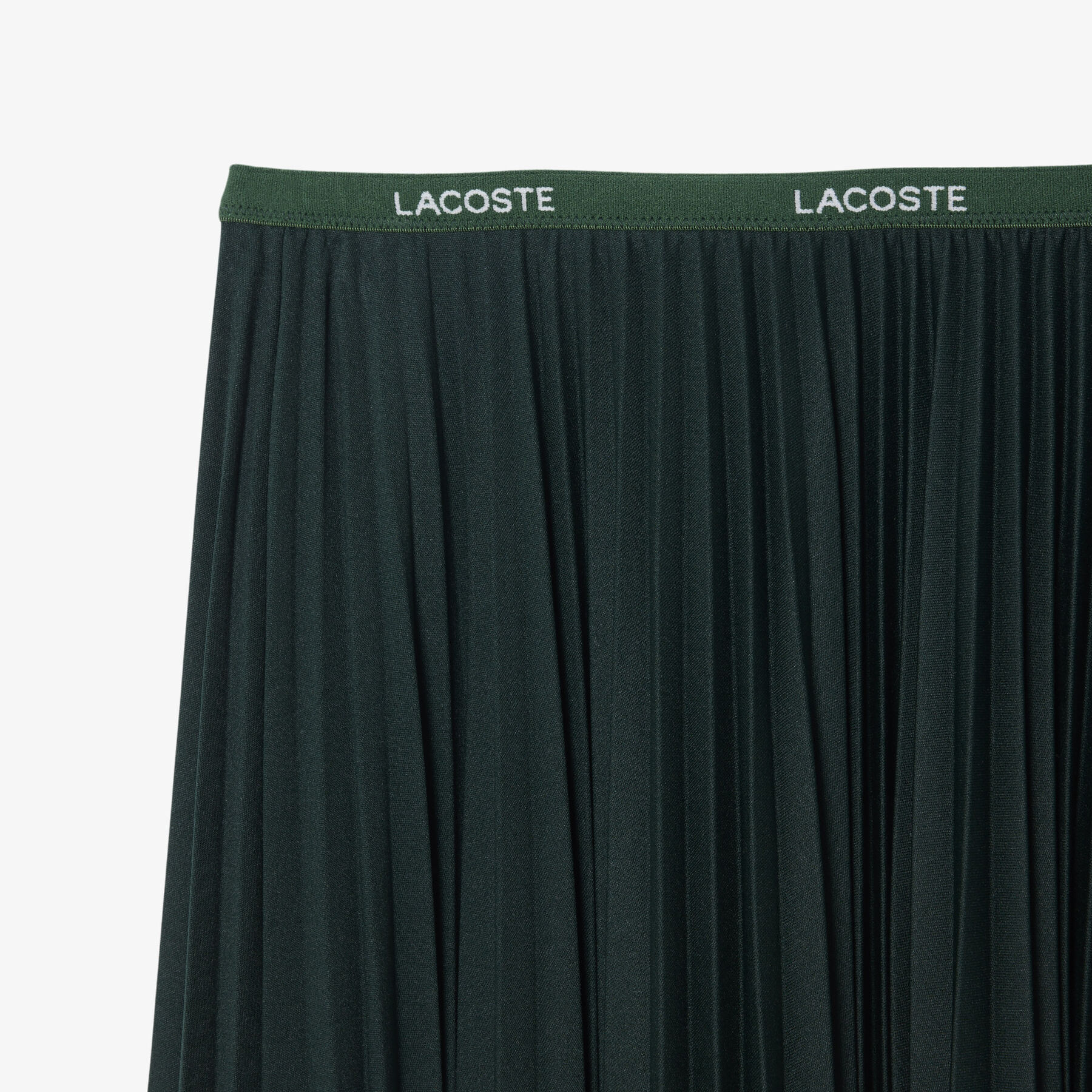 lacoste long pleated elasticated waist skirt
