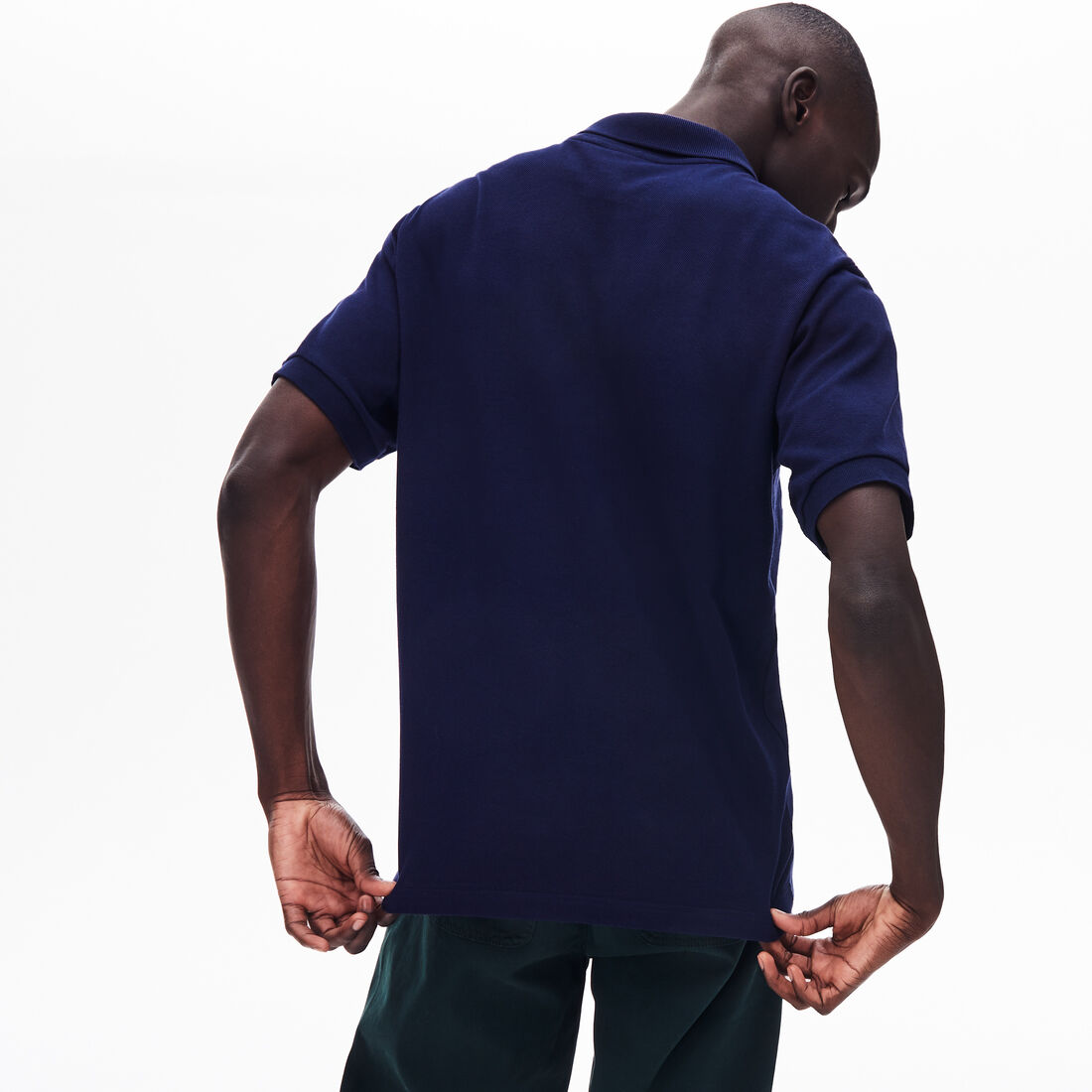 Men's Lacoste L.12.12 Striped Panel Cotton Piqué Polo Shirt Men's Lacoste L.12.12 Striped Panel Cotton Piqué Polo Shirt