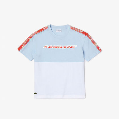 Kids’ Lacoste Contrast Stripe Colourblock T-shirt
