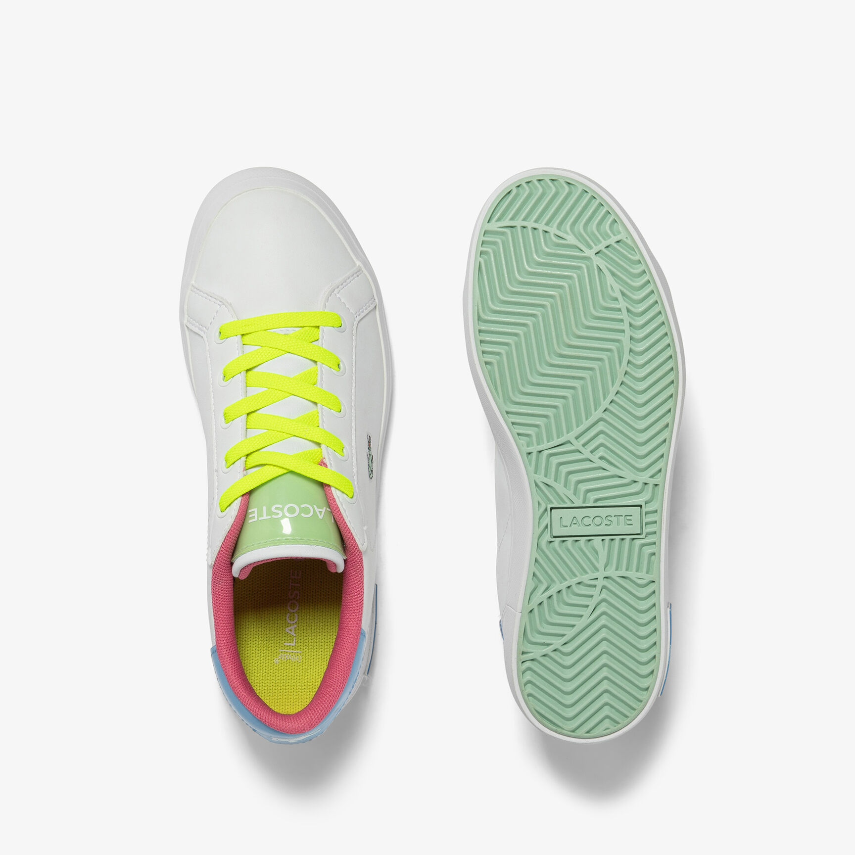 Children's Lacoste Powercourt Synthetic Colour Pop Trainers