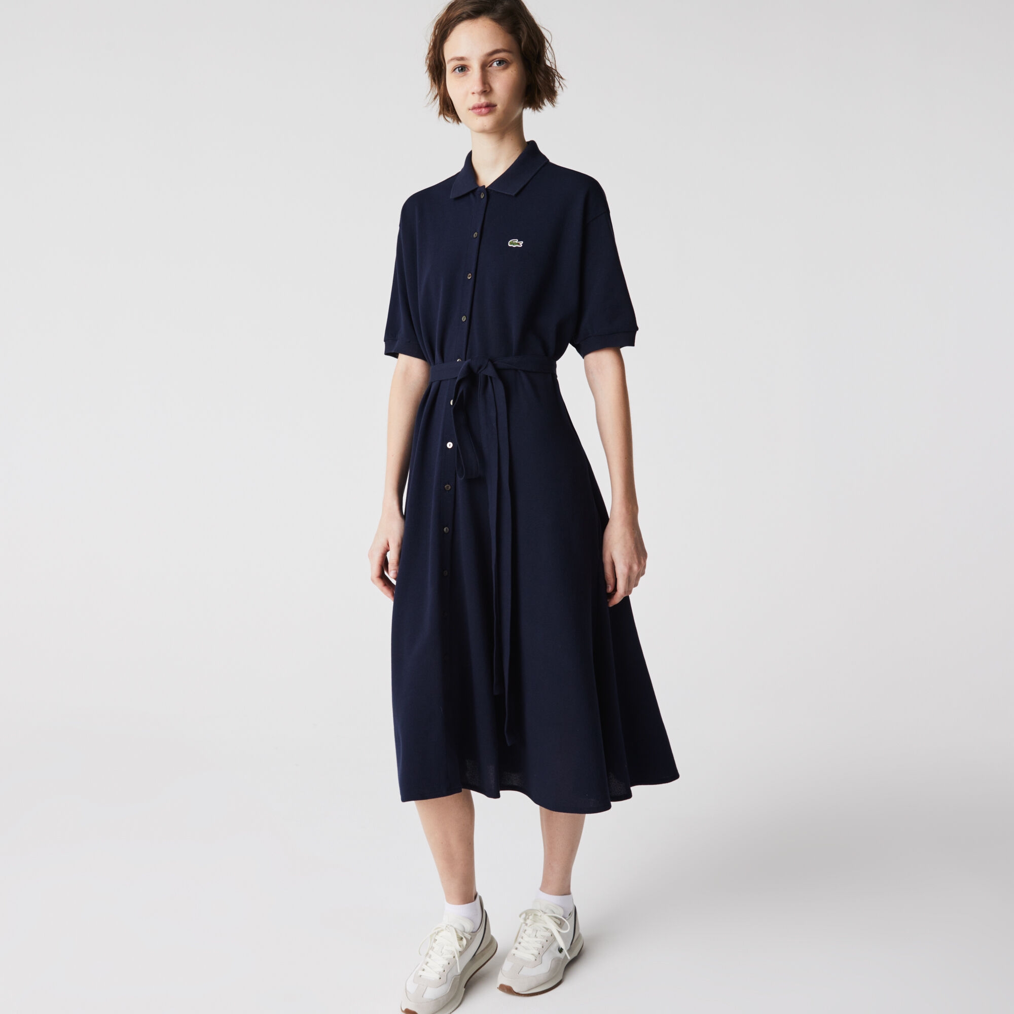 Buy Women s Cotton Pique Belted Polo Dress Lacoste QA
