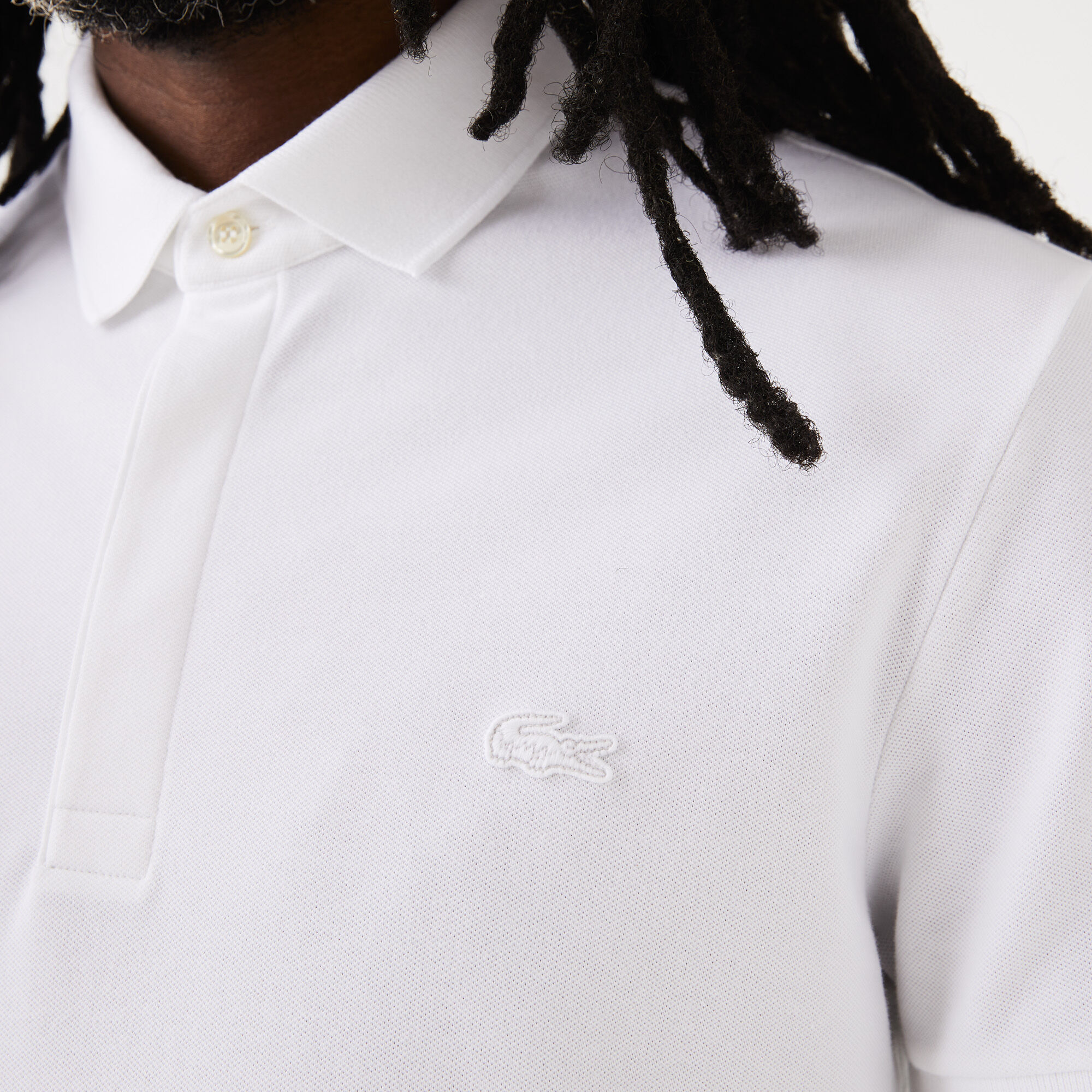 تيشيرت بولو قطن بيكيه مطاطي بقصة عادية للرجال مجموعة Lacoste Paris تيشيرت بولو قطن بيكيه مطاطي بقصة عادية للرجال مجموعة Lacoste Paris