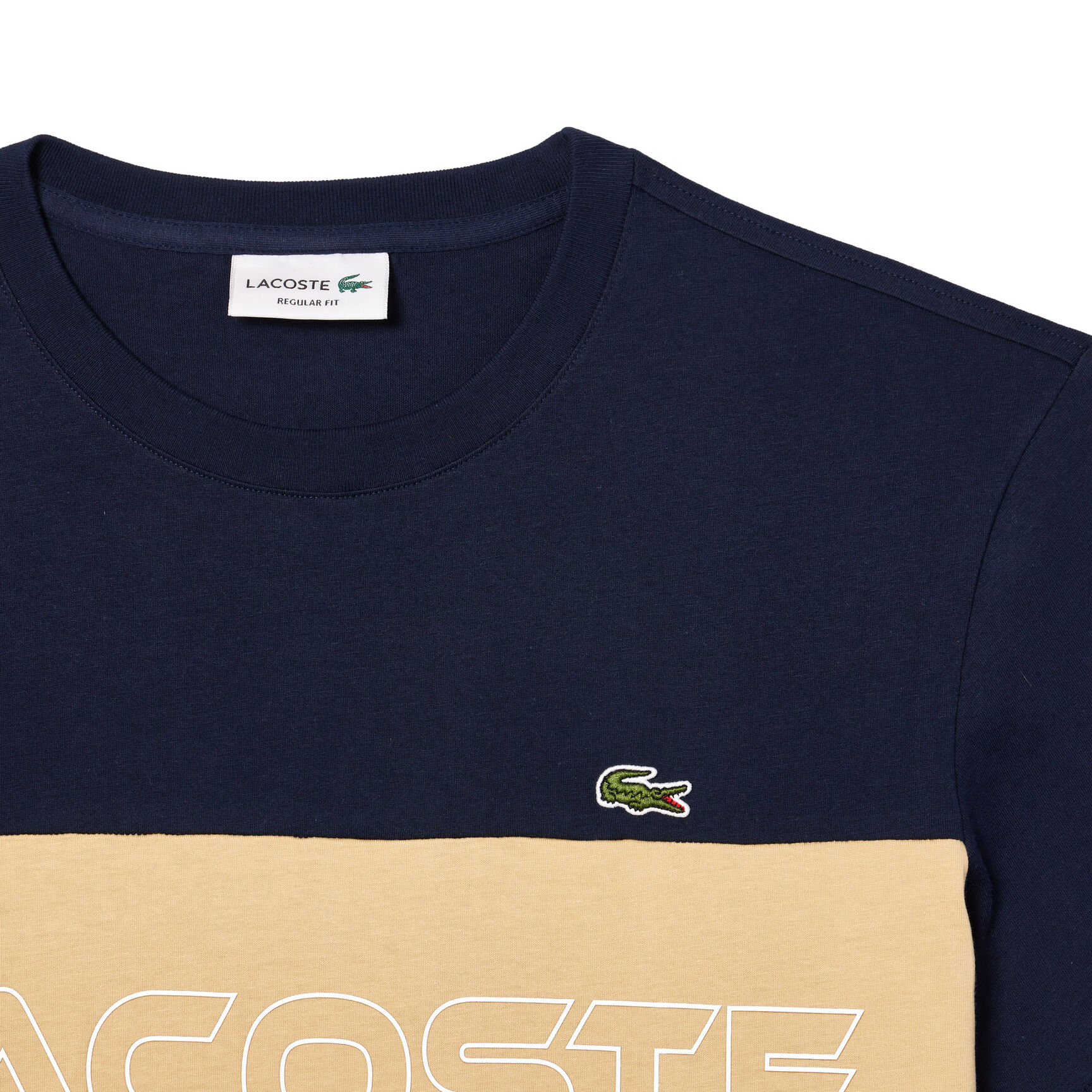 Lacoste Regular Fit Printed Colourblock T-shirt