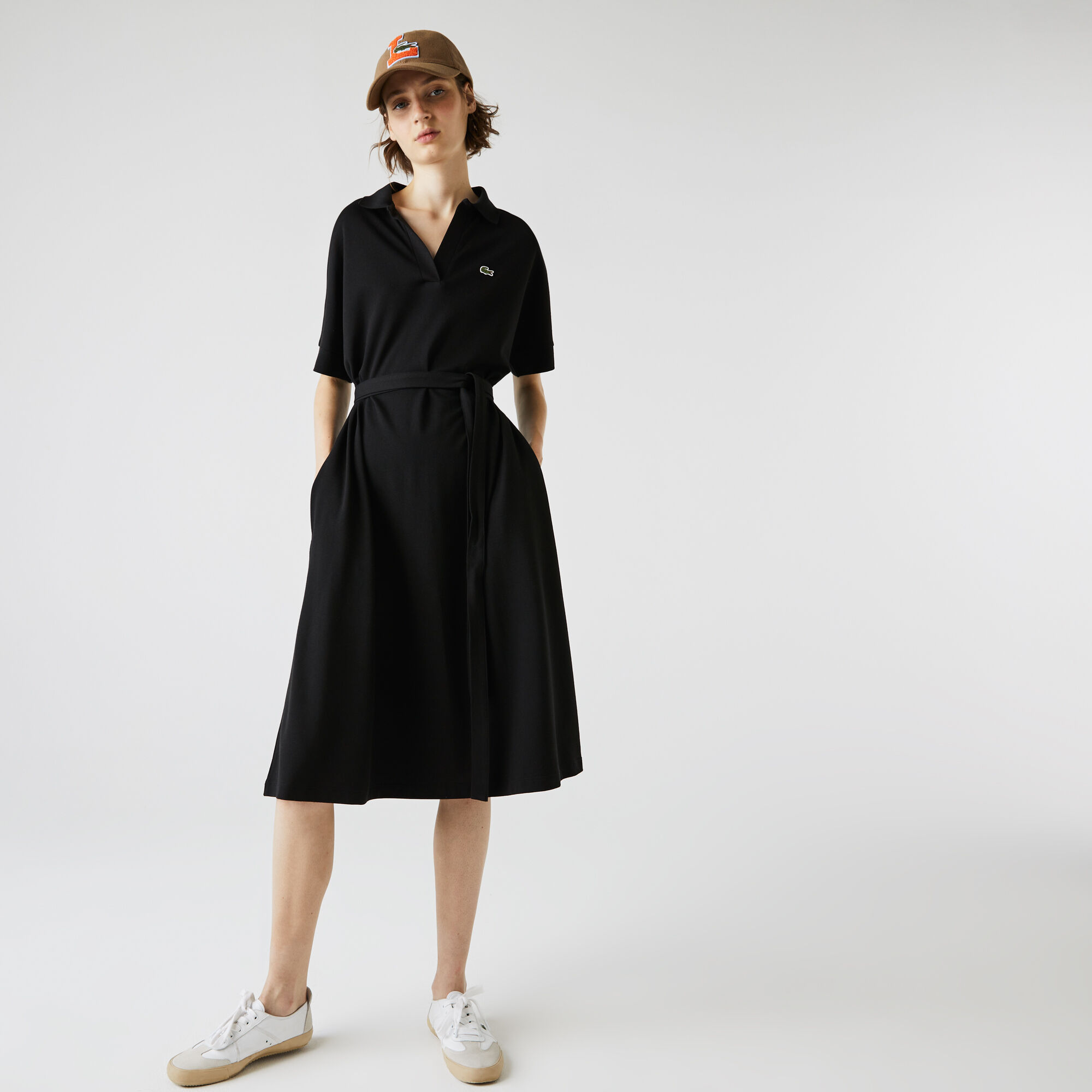 Women's Loose Fit V-neck Piqué Polo Dress Women's Loose Fit V-neck Piqué Polo Dress