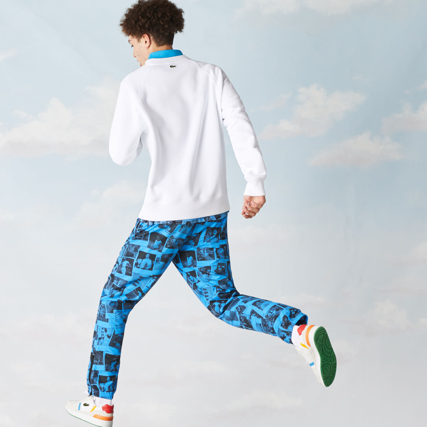 unisex lacoste live polaroid collaboration loose fit sweatshirt