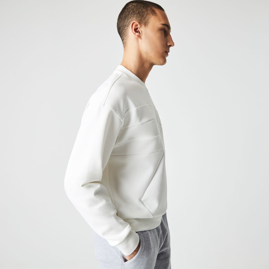 سويت شيرت لاكوست مقسم لأجزاء بقصة فضفاضة للرجال سويت شيرت لاكوست مقسم لأجزاء بقصة فضفاضة للرجال