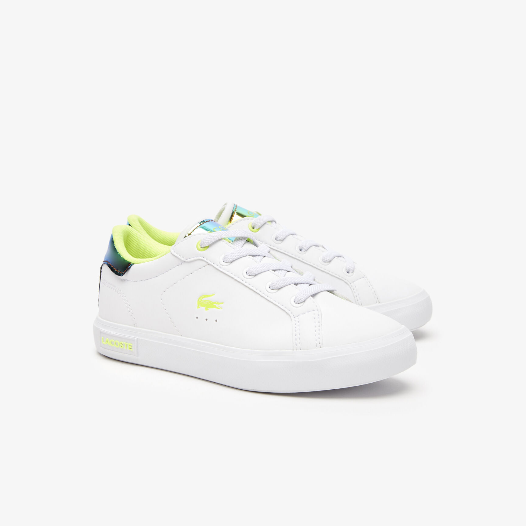 Children's Lacoste Powercourt Synthetic Heel Pop Trainers