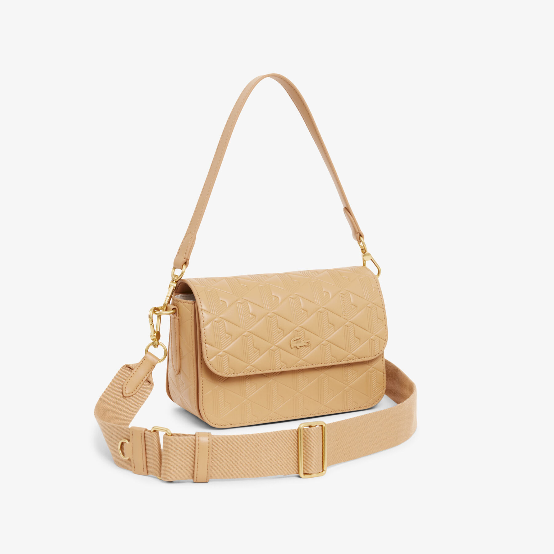 Maheki Embossed Leather Shoulder Bag lacoste maheki embossed leather shoulder bag