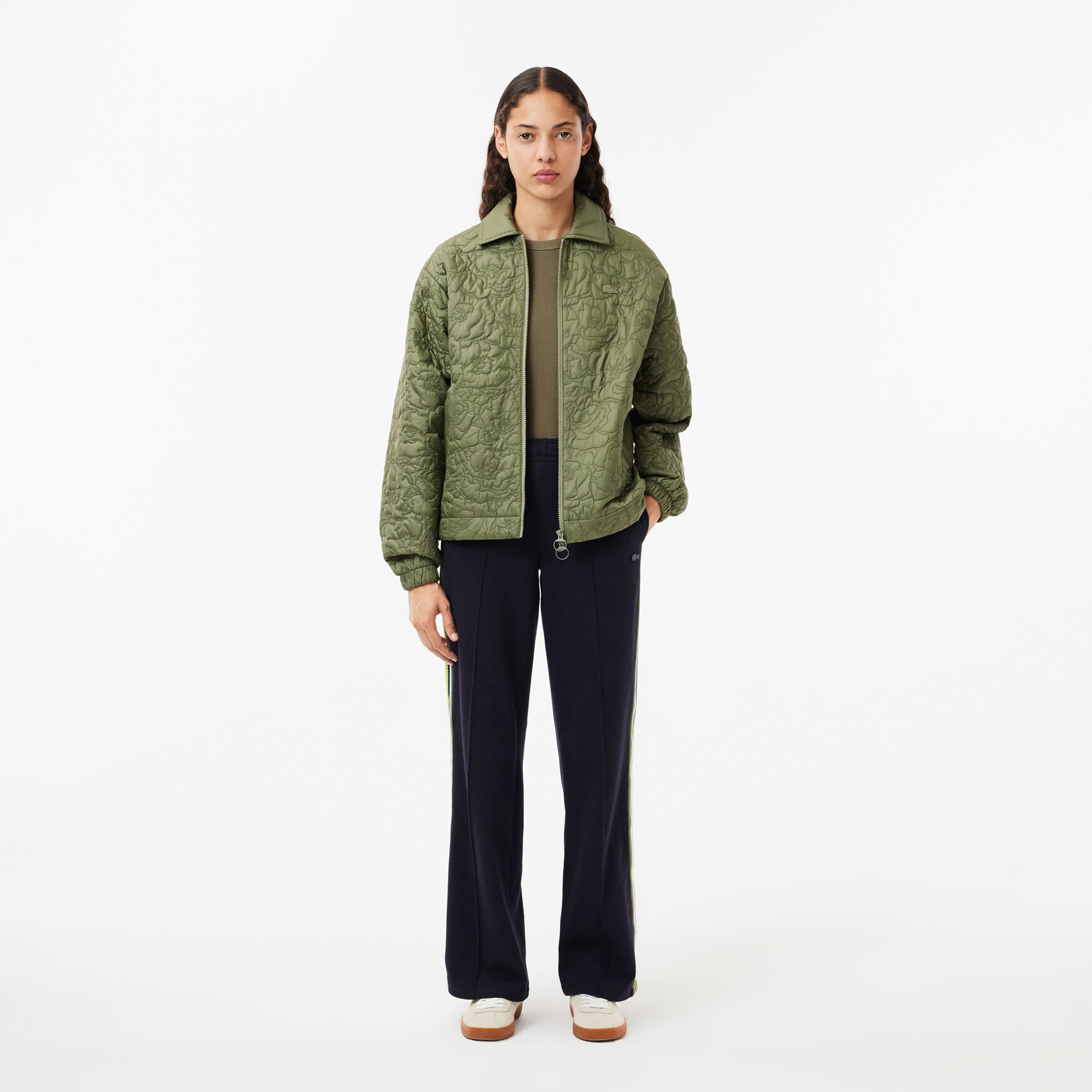 تي شيرت قطني مضلع بقصة ضيقة