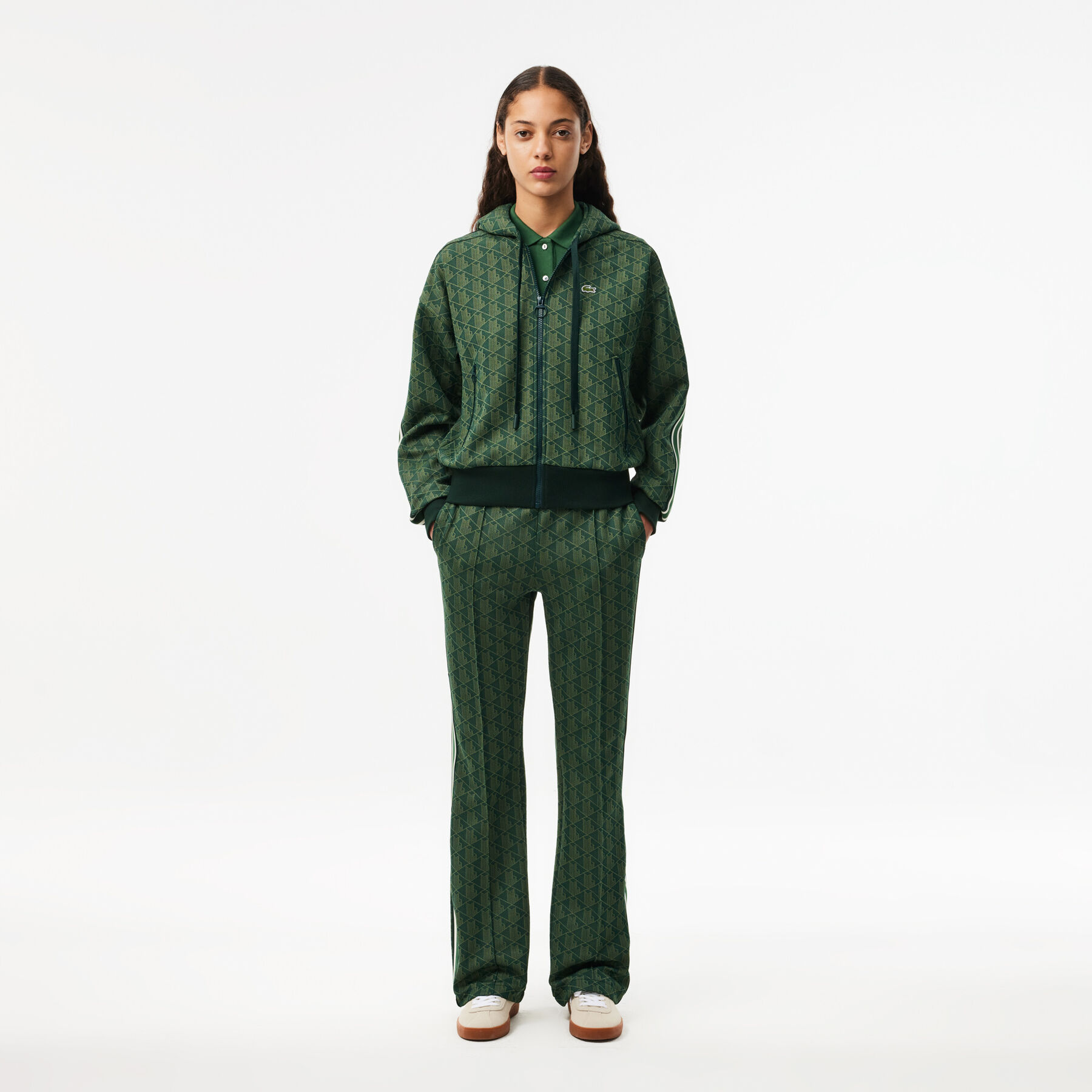 lacoste flared monogram sweatpants