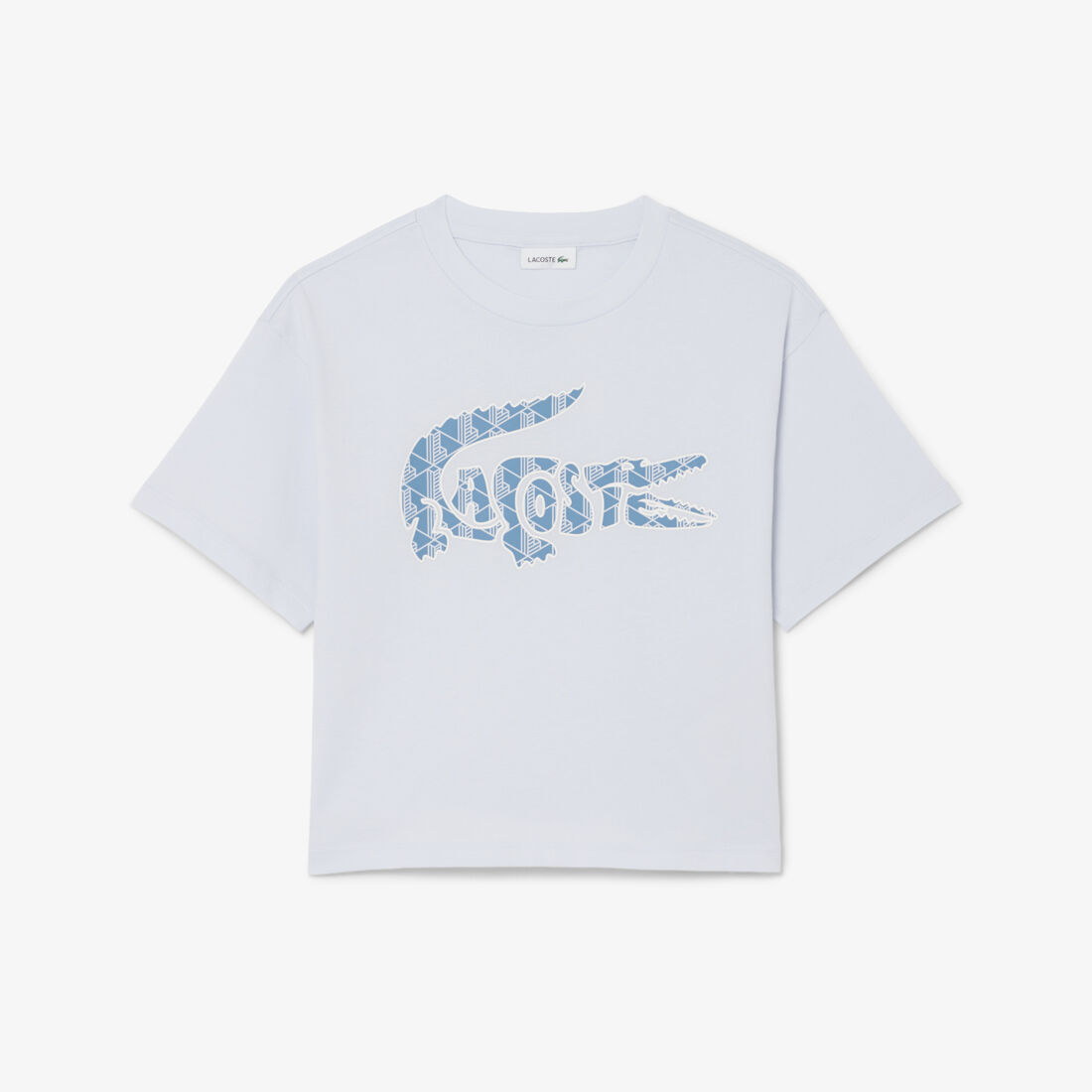 lacoste monogram print cotton t shirt