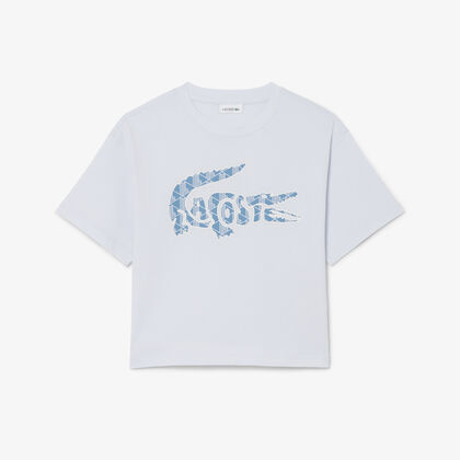 تي شيرت قطني بطبعة مونوغرام