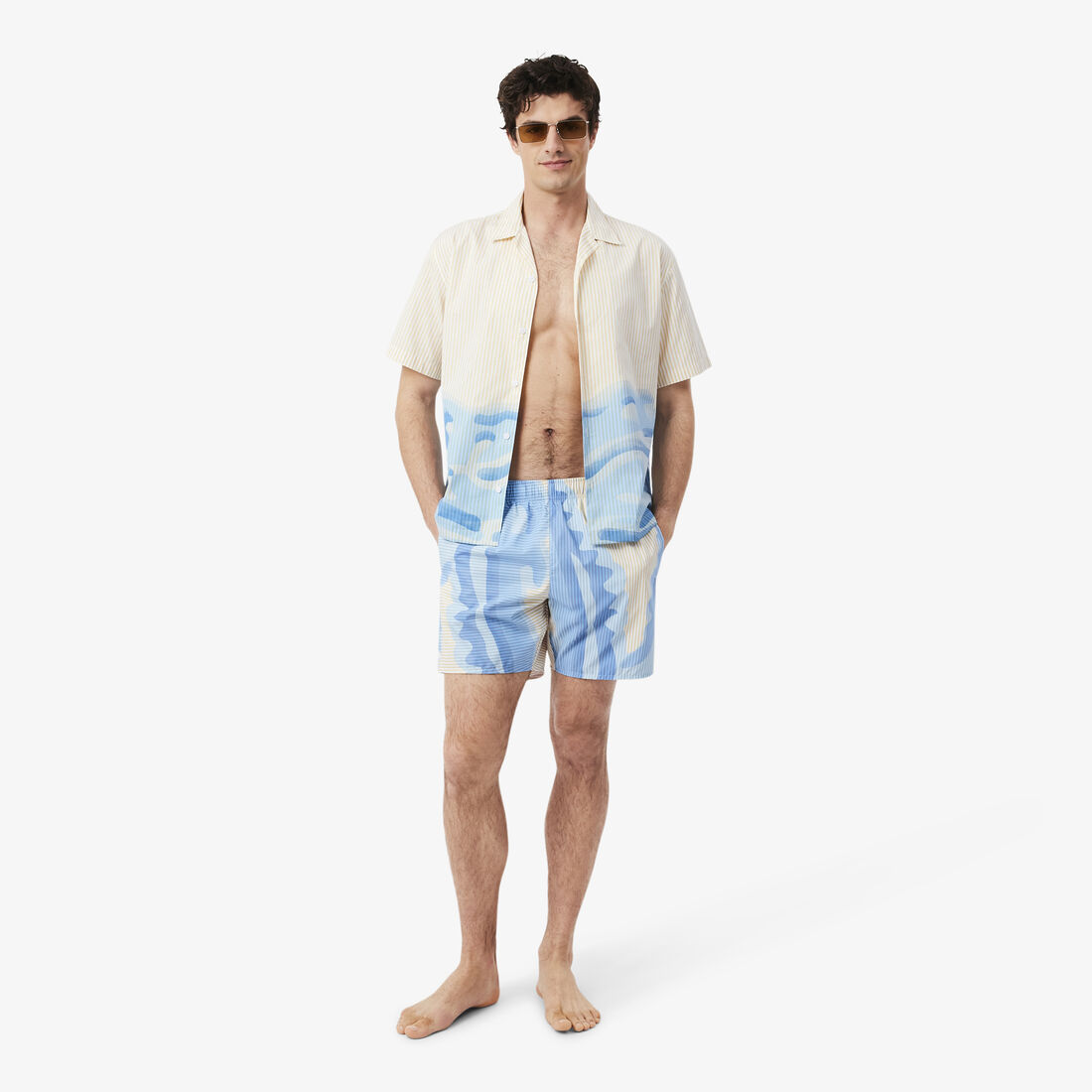Mid Length Striped Swim Trunks Mid Length Striped Swim Trunks