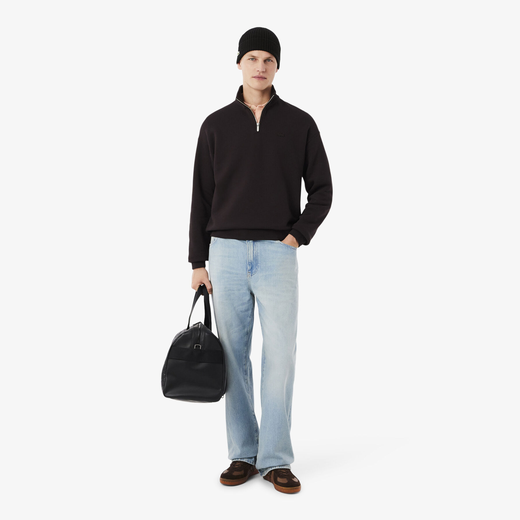 Rib Knit Brushed Wool Beanie