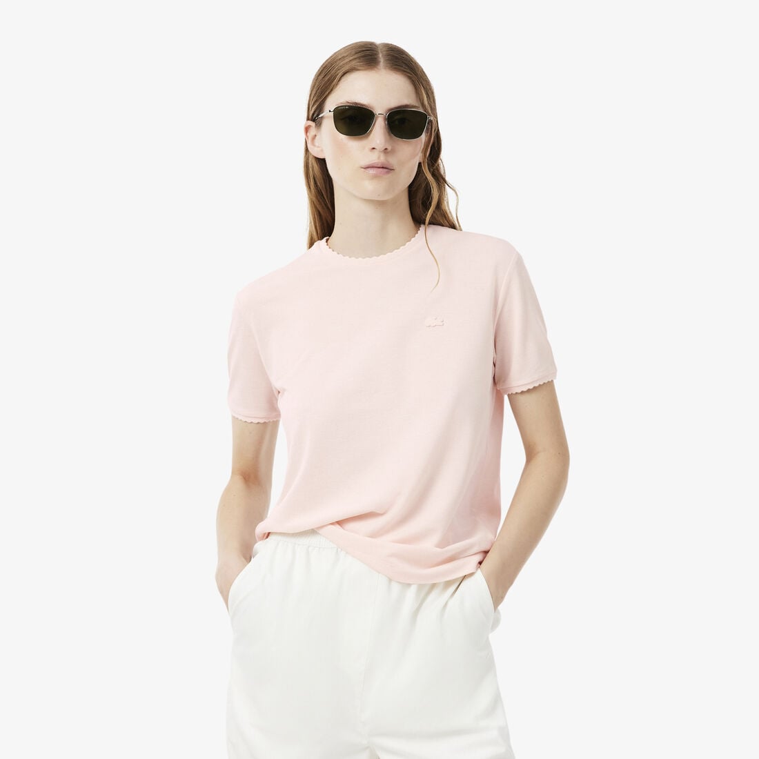 Fluid Scallop Trim Pique T-shirt lacoste fluid scallop trim pique t shirt