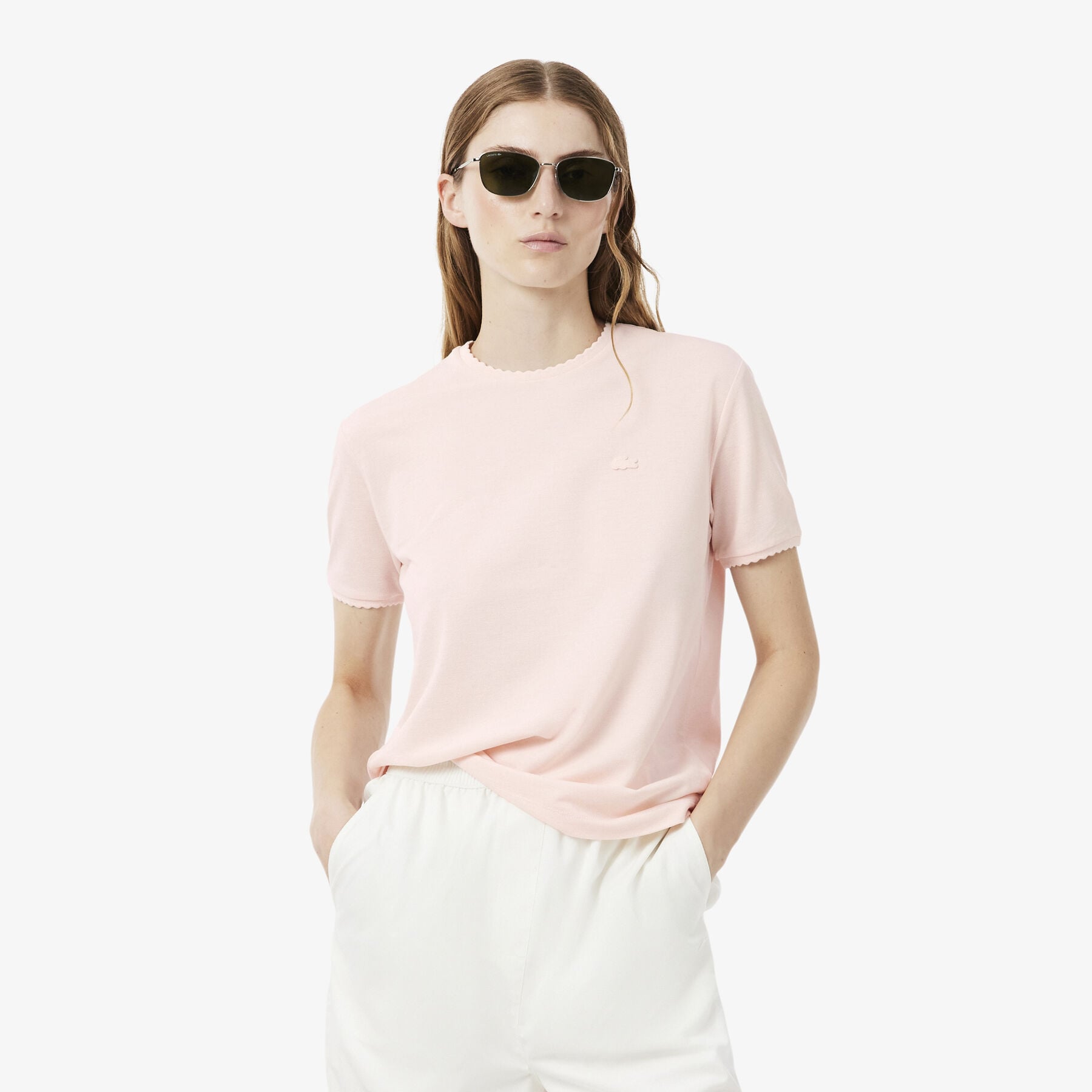 Fluid Scallop Trim Pique T-shirt lacoste fluid scallop trim pique t shirt