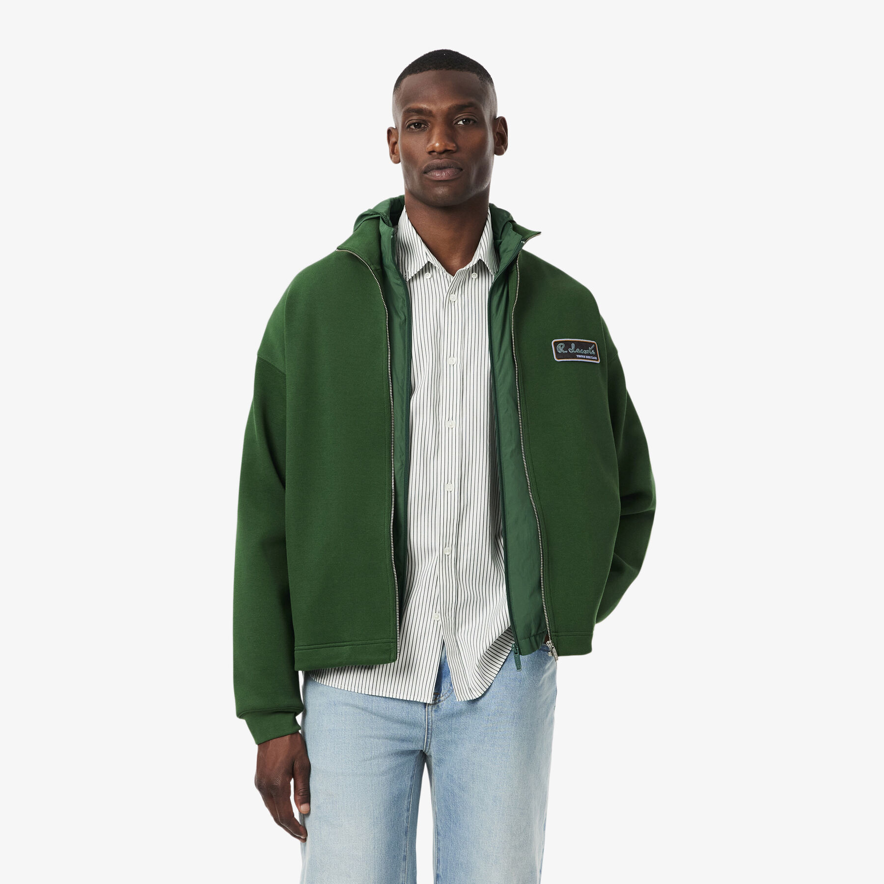 lacoste loose fit signature badge sweatshirt