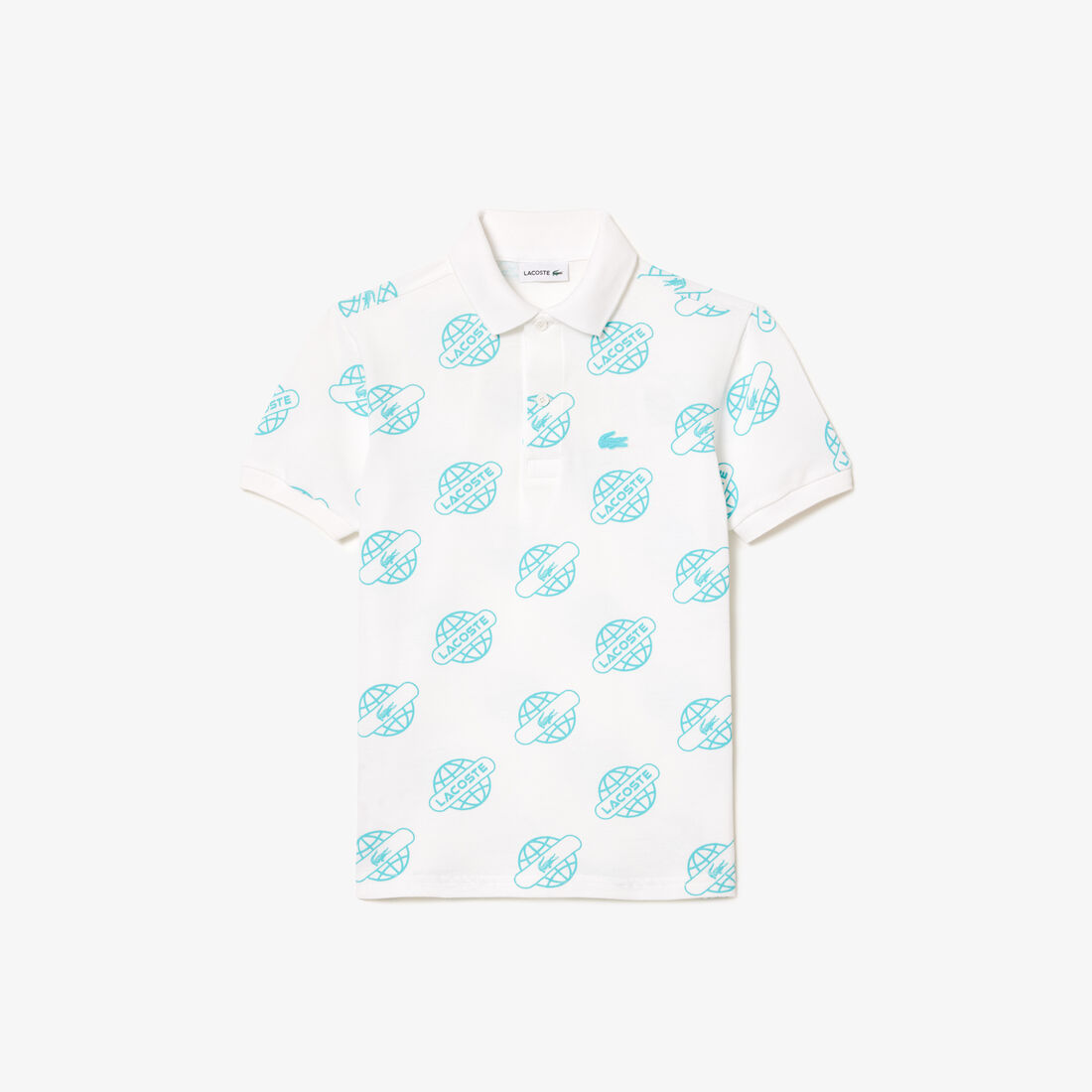 Cotton Pique Print Polo Shirt