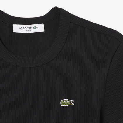 Slim Fit Ribbed Cotton T-shirt