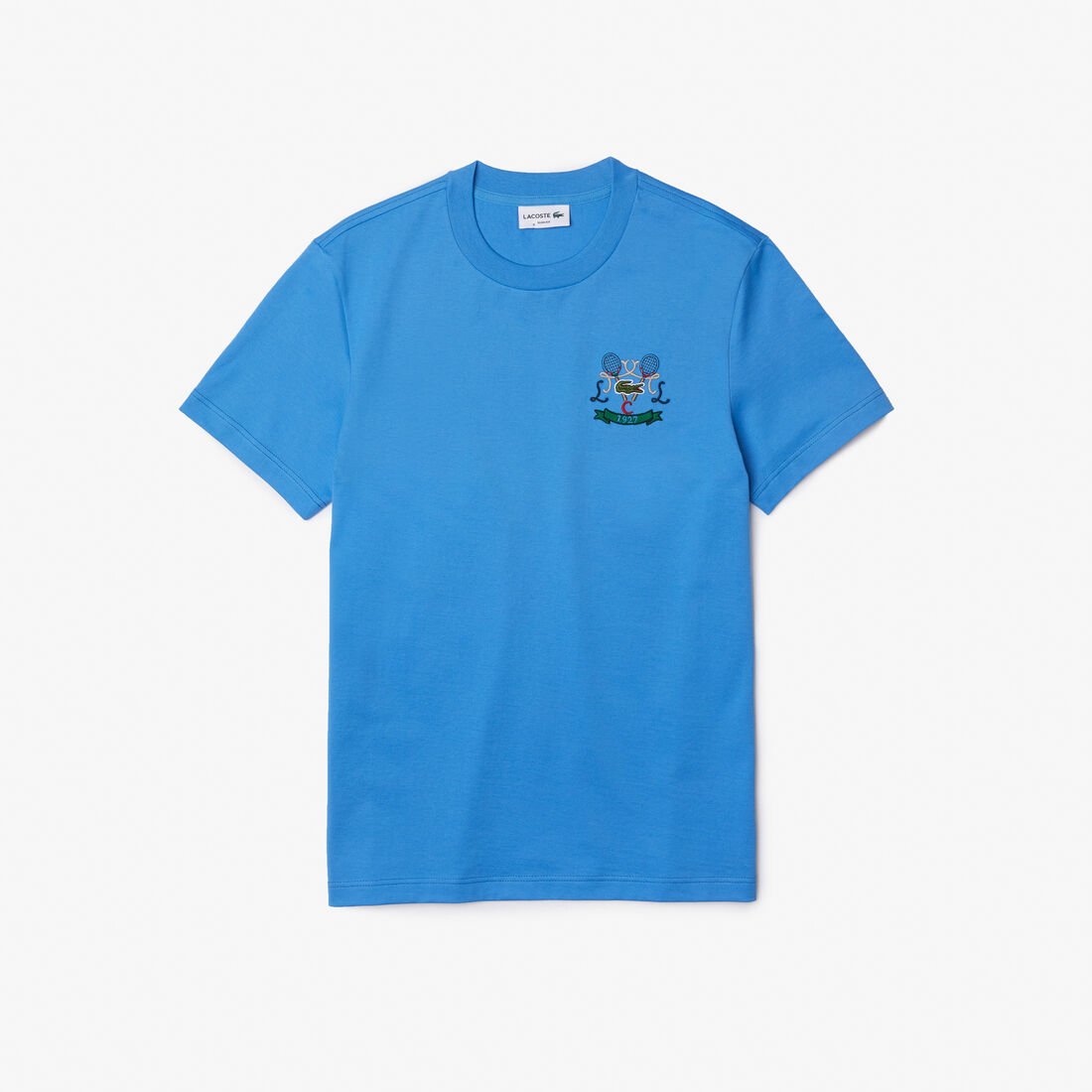 تيشيرت قطن بفتحة رقبة مستديرة وتطريز مضارب تنس للرجال تيشيرت قطن بفتحة رقبة مستديرة وتطريز مضارب تنس للرجال