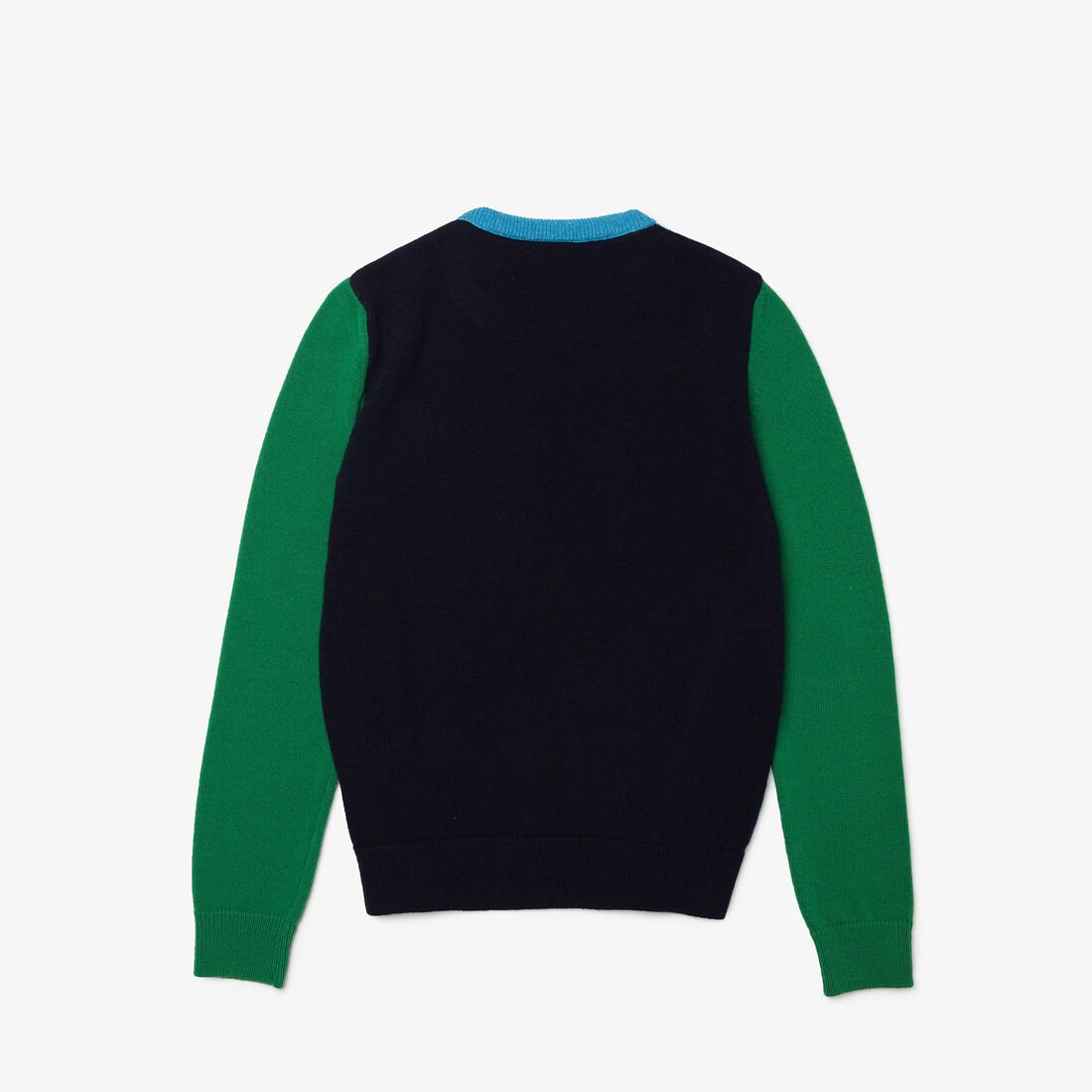 Women’s Crew Neck Crocodiles Badge Colorblock Wool Sweater Women’s Crew Neck Crocodiles Badge Colorblock Wool Sweater