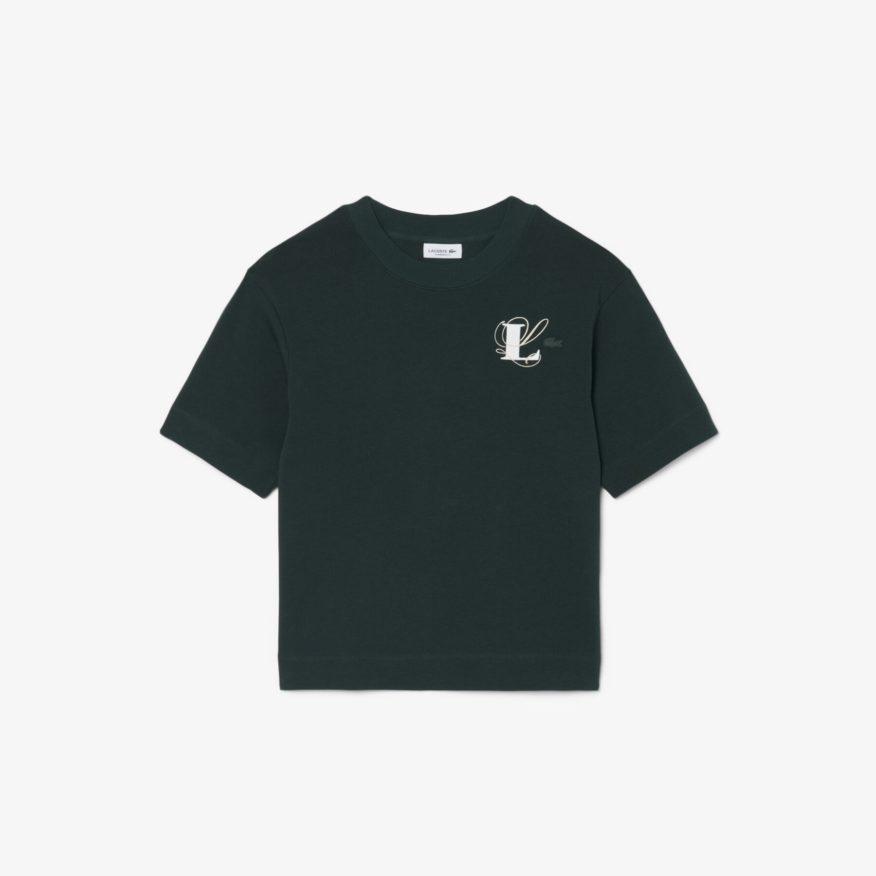 Oversized Embroidery Detail Jersey T-shirt lacoste oversized embroidery detail jersey t shirt