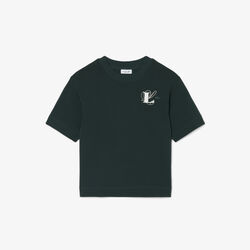 lacoste oversized embroidery detail jersey t shirt