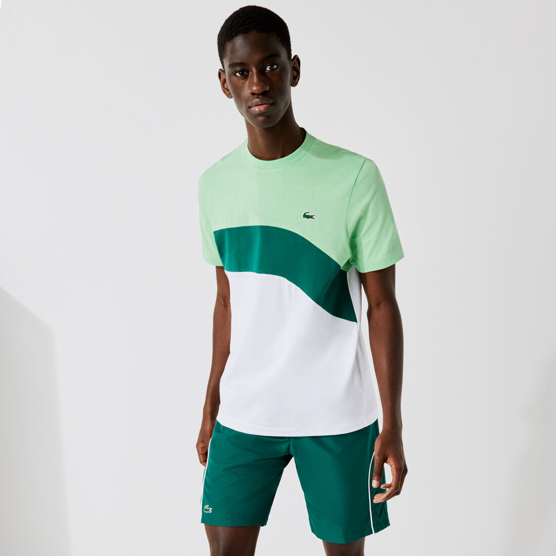 Men’s Lacoste SPORT Ultra-Light Colourblock Cotton Tennis T-shirt Men’s Lacoste SPORT Ultra-Light Colourblock Cotton Tennis T-shirt