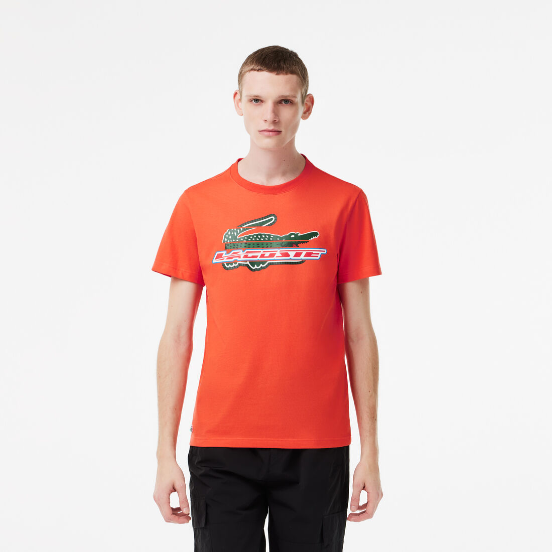 تيشيرت لاكوست قطن عضوي بقصة عادية للرجال مجموعة Lacoste SPORT