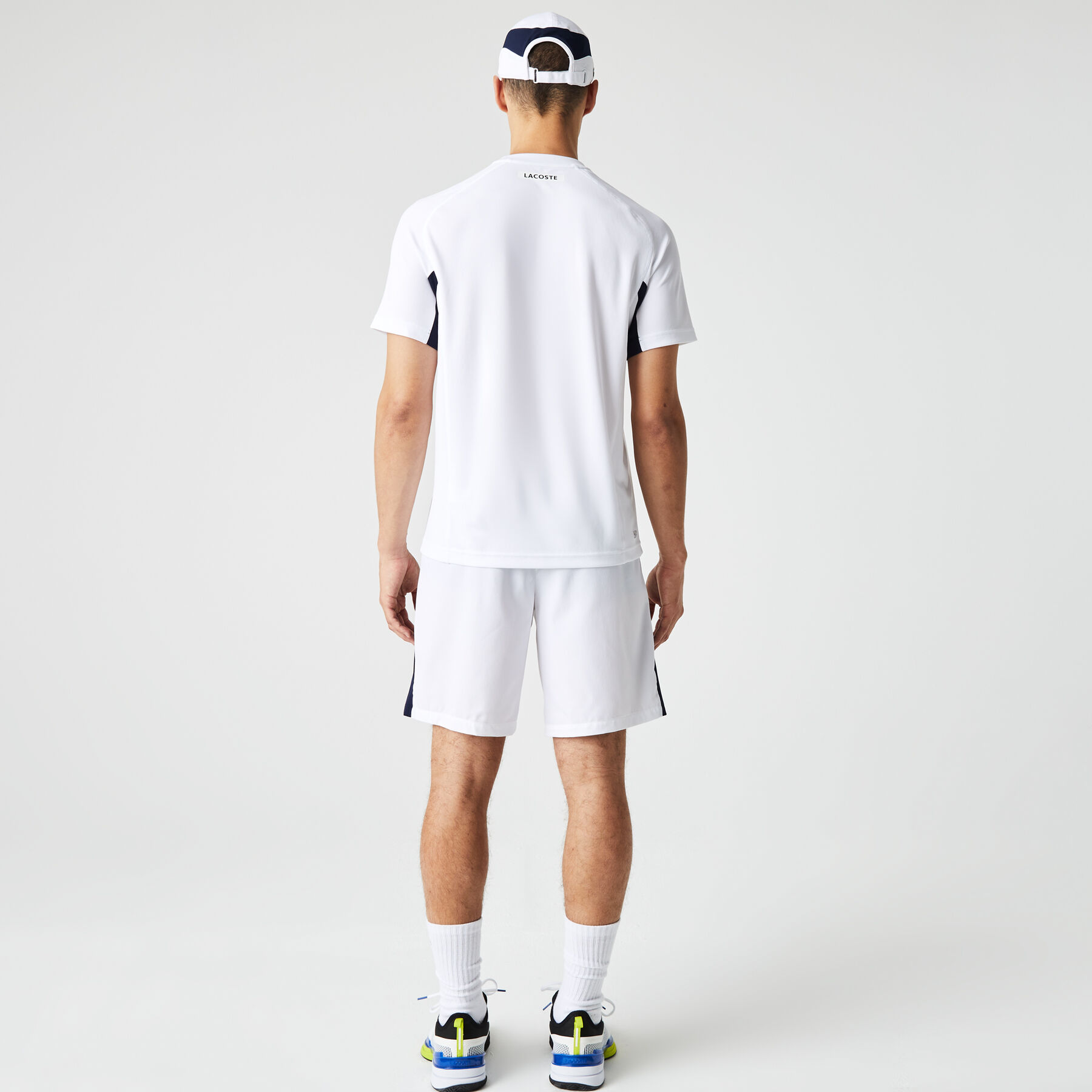 men s lacoste sport color block ultra dry piqu  tennis t shirt