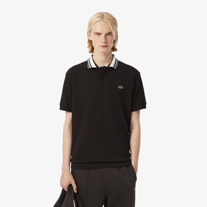 French Made Classic Fit Stripe Collar Polo Shirt