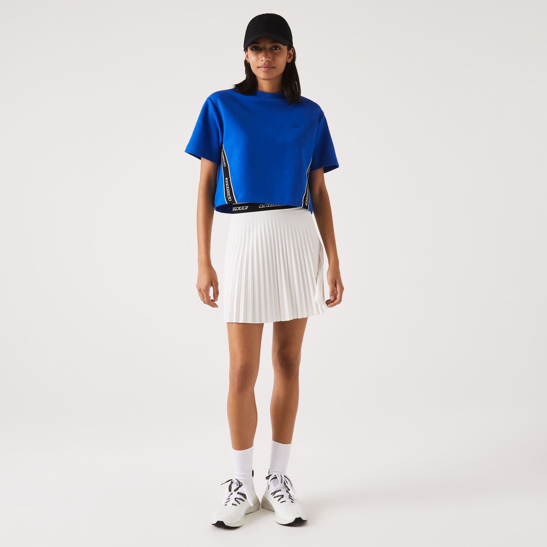 Women's Lacoste Loose Fit Printed Bands T-Shirt women s lacoste loose fit printed bands t shirt