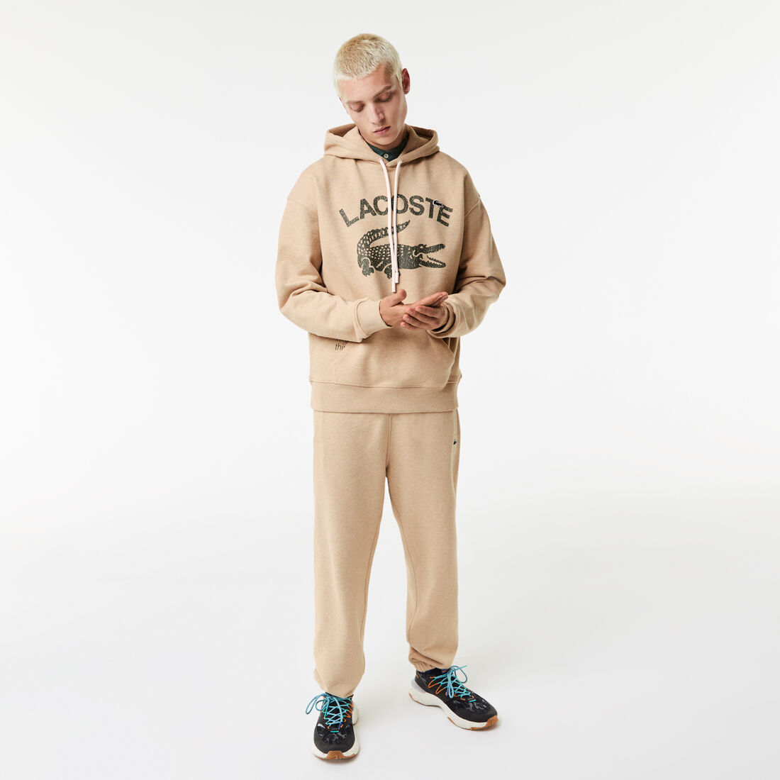 سويت شيرت بغطاء رأس وقصة فضفاضة وشعار التمساح للرجال سويت شيرت بغطاء رأس وقصة فضفاضة وشعار التمساح للرجال