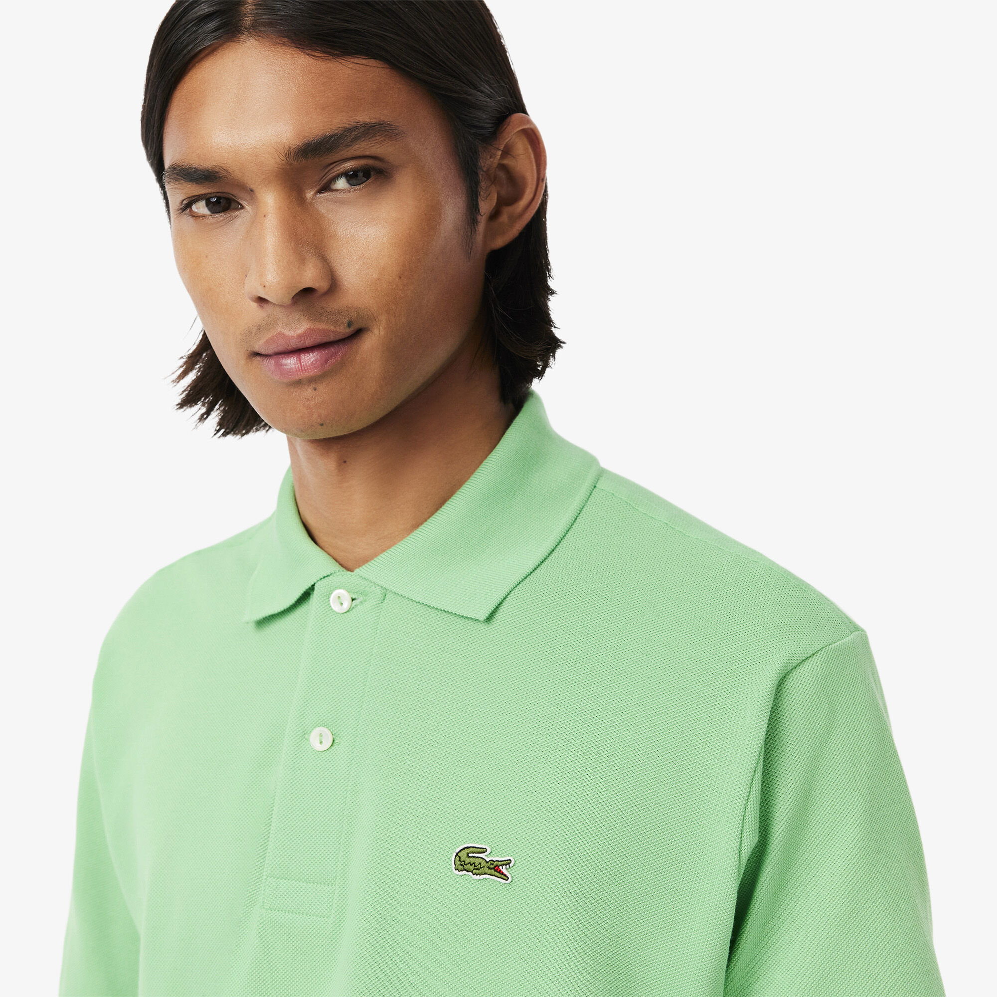 Light green lacoste polo deals
