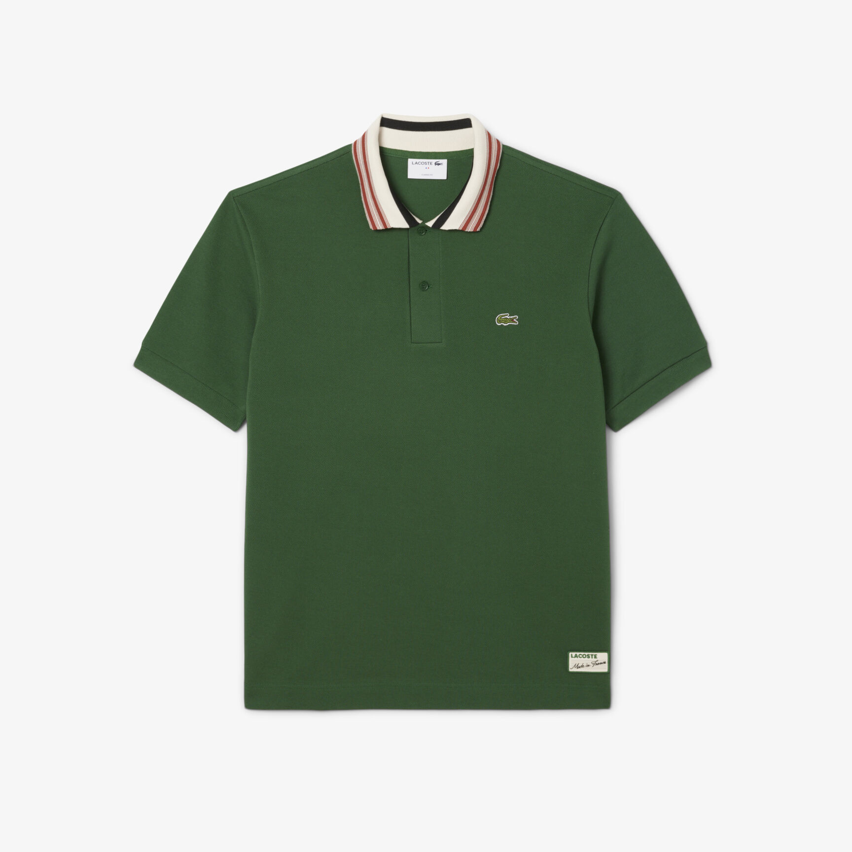 French Made Classic Fit Stripe Collar Polo Shirt