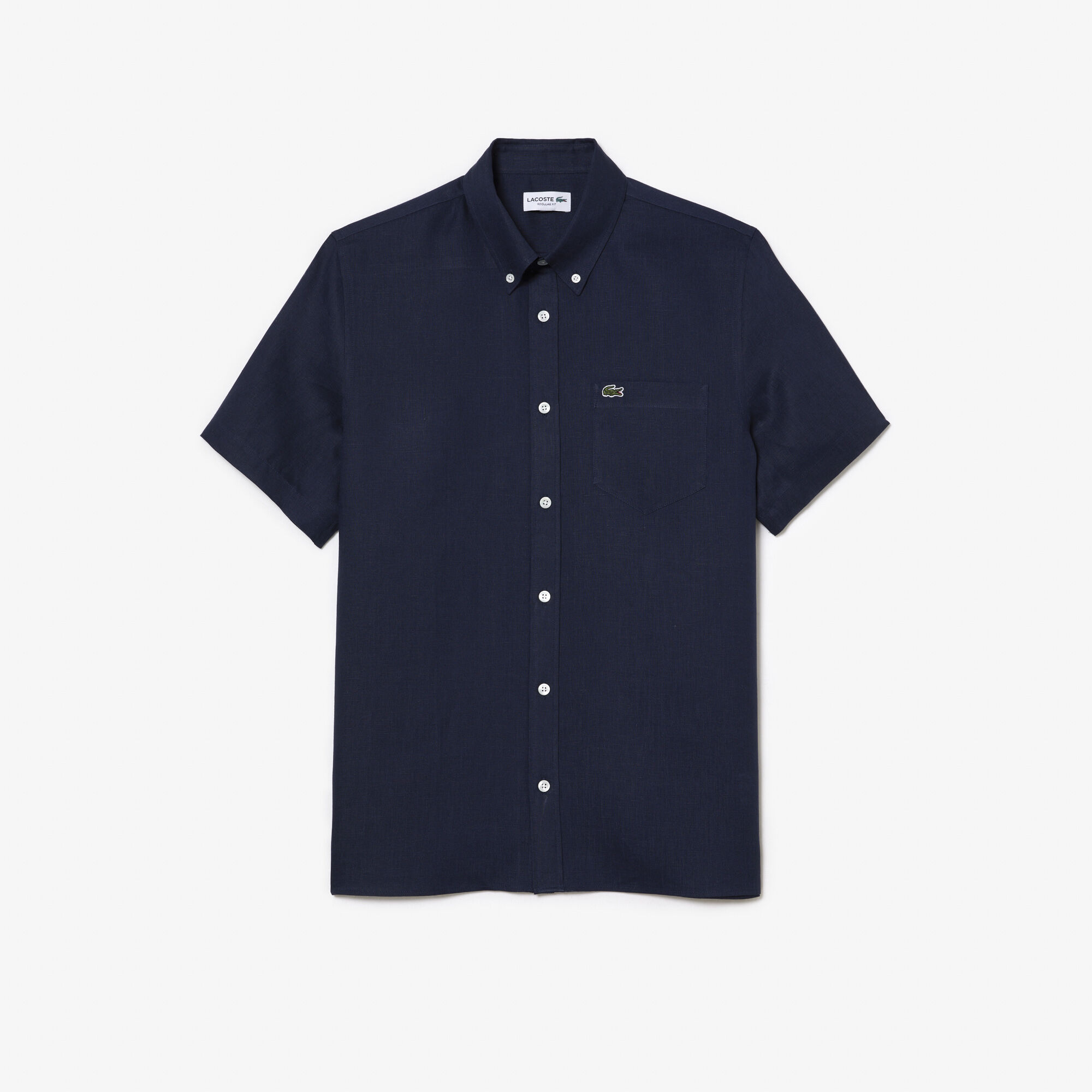 Buy Men s Lacoste Short Sleeve Linen Shirt Lacoste QA