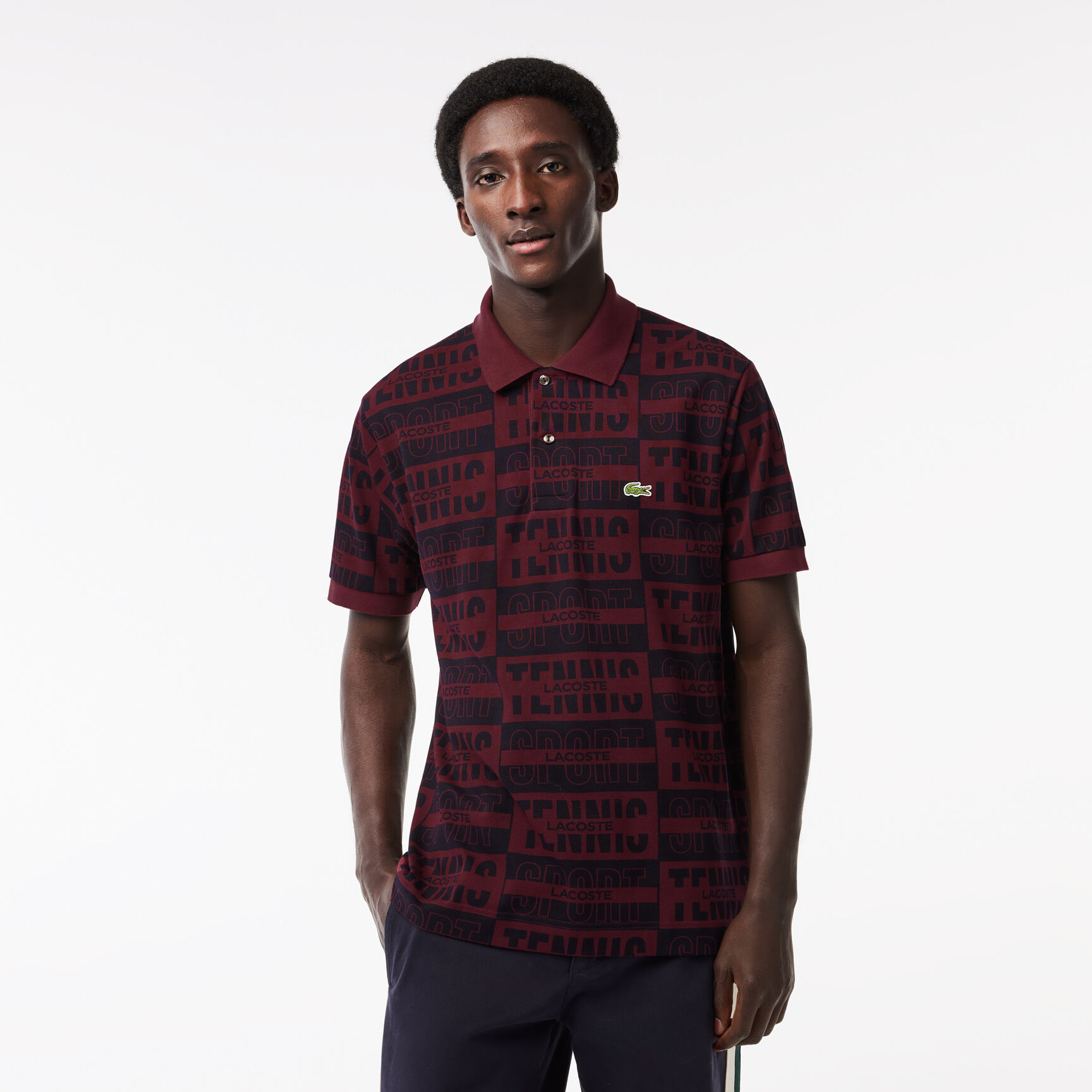 Original L.12.12 Two Tone Badge Print Polo Shirt