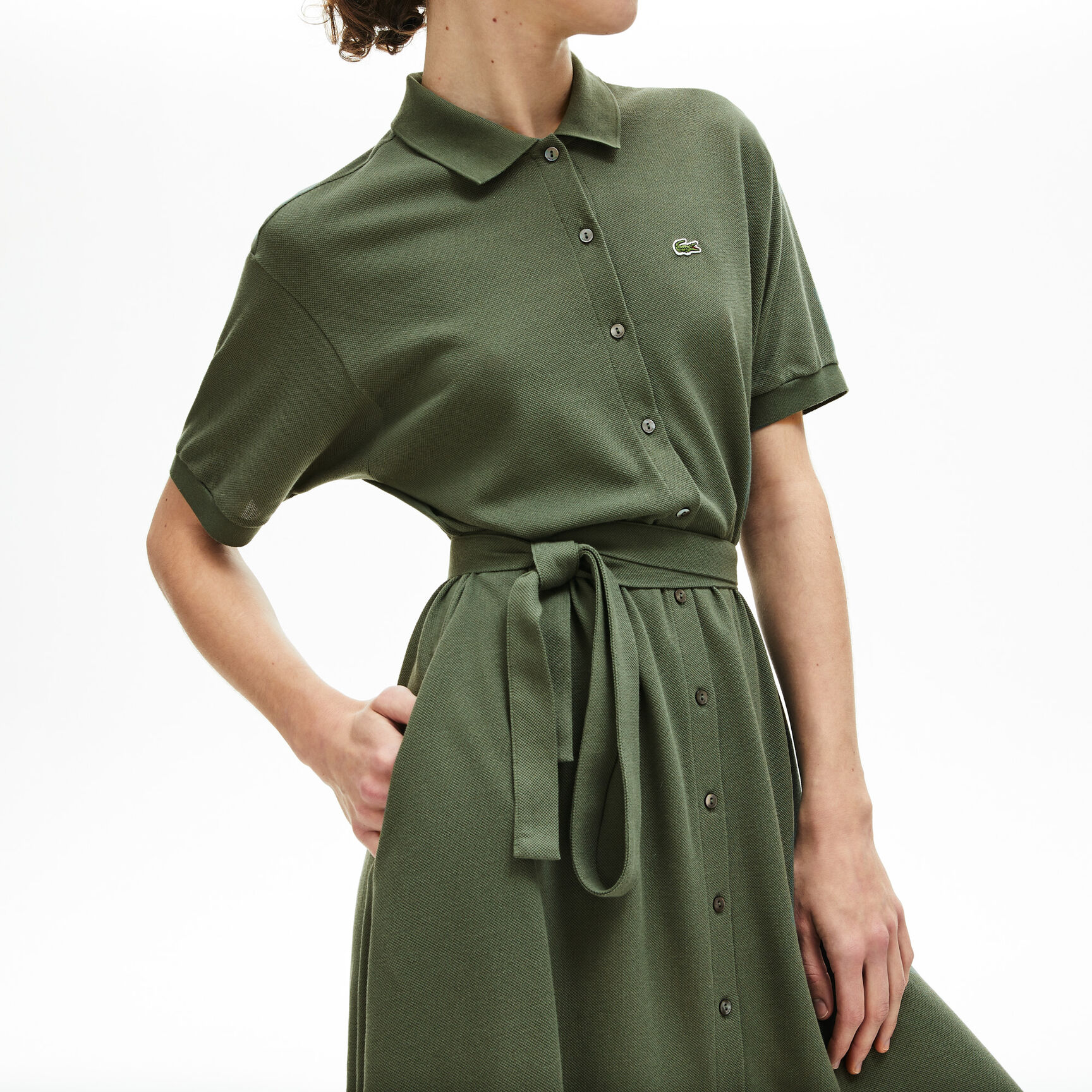 Women's Cotton Piqu&eacute; Belted Polo Dress