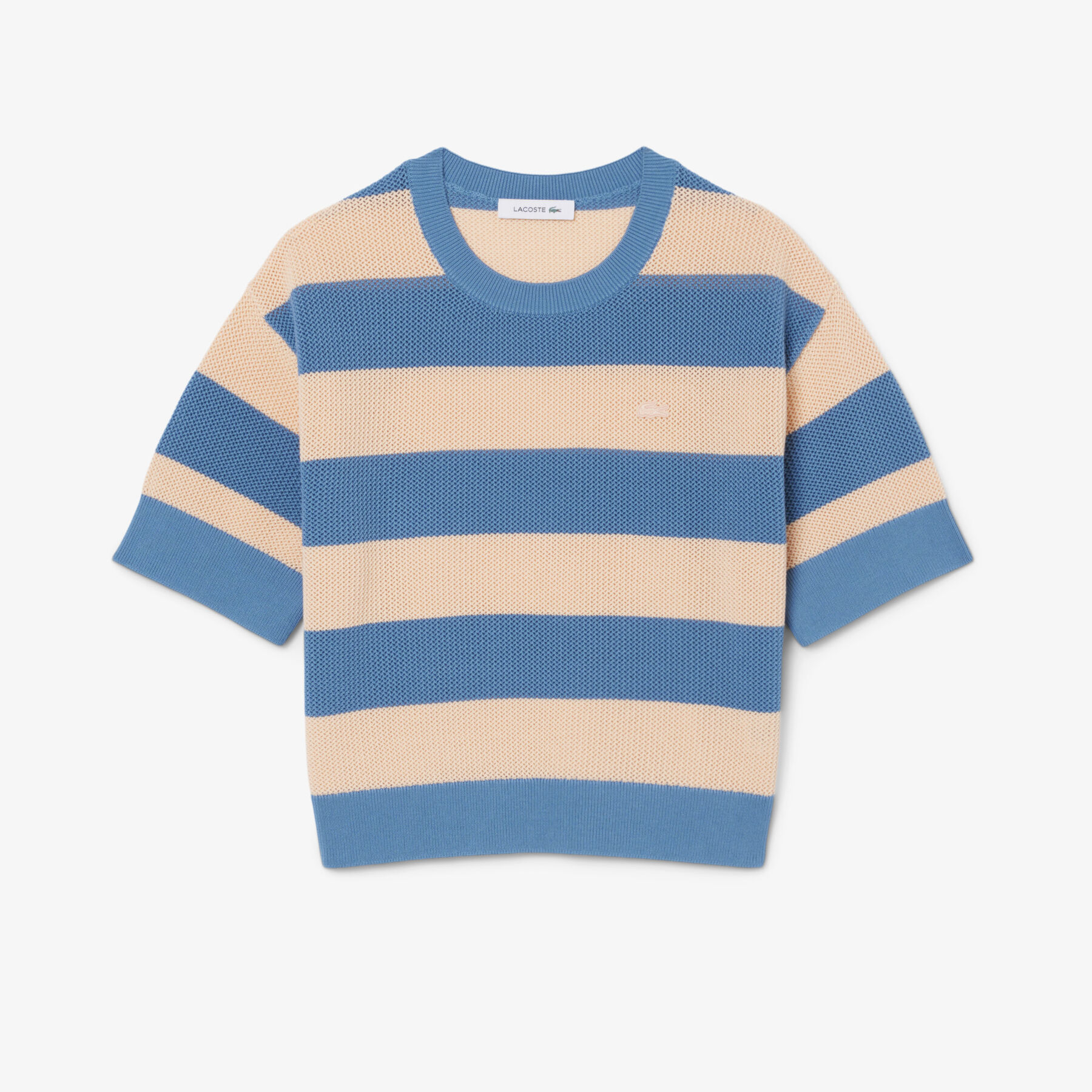 Striped Mesh Knit T-shirt lacoste striped mesh knit t shirt