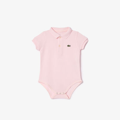 Baby Organic Cotton Piqué Bodysuit In Recycled Cardboard Box Set