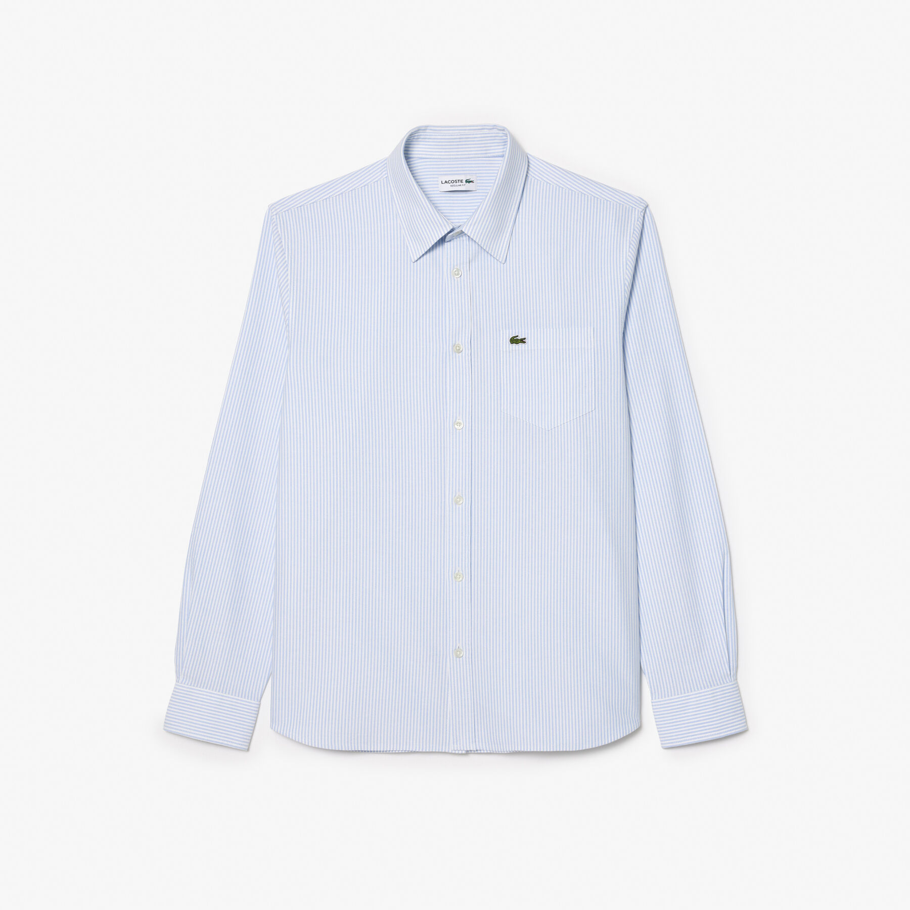 lacoste regular fit striped oxford shirt